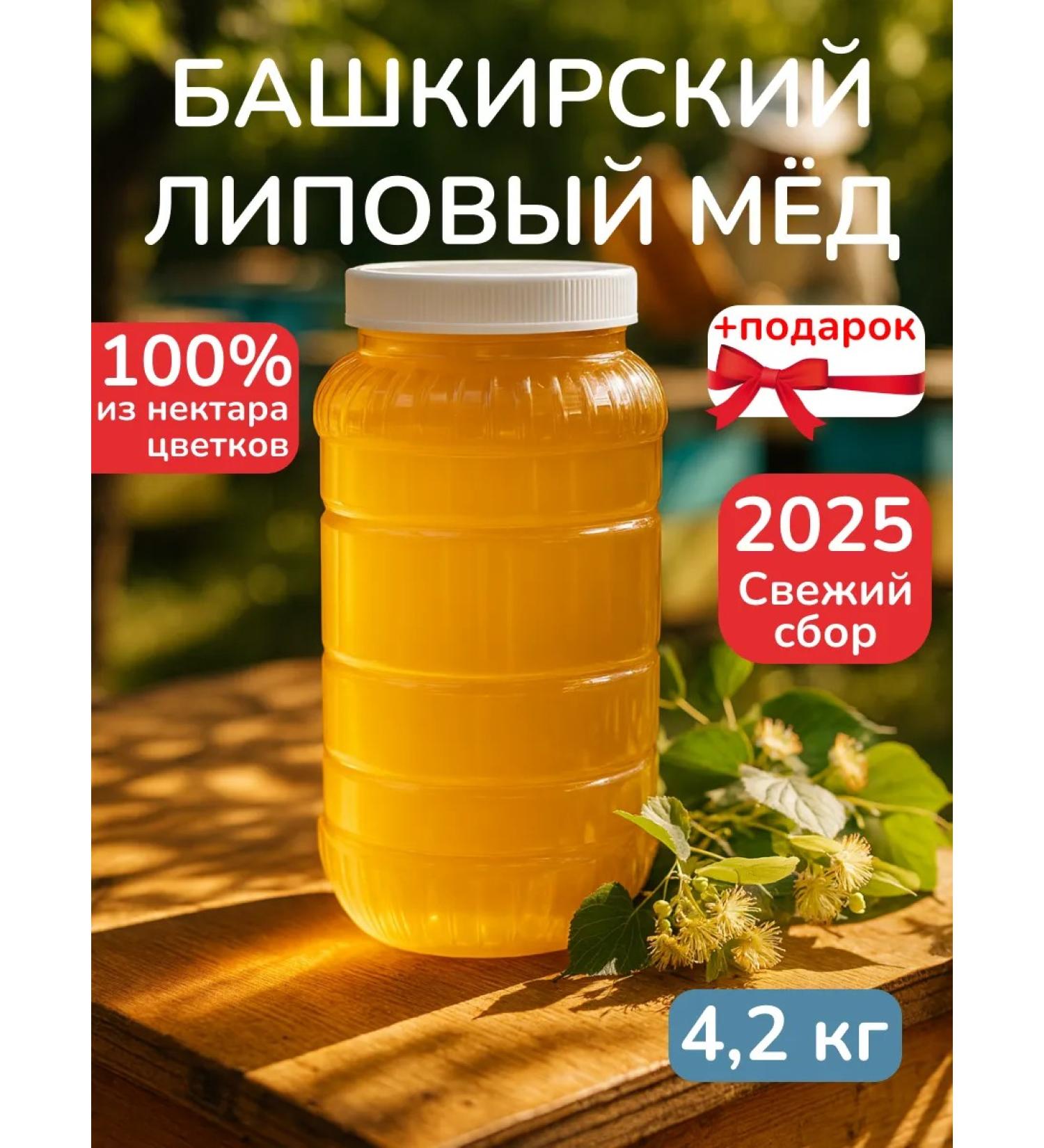 Honey from Islamov's apiary Bashkir linden honey 4200 g collection 2025 + Gift - Buy Online on GoSupps.com