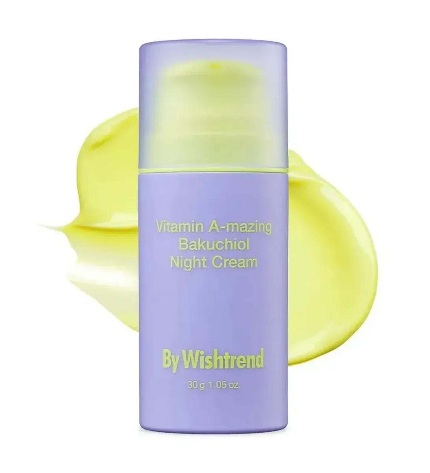 By Wishtrend Vitamin Amazing Anti-aging night face cream with retinol and bakuchiol for wrinkles