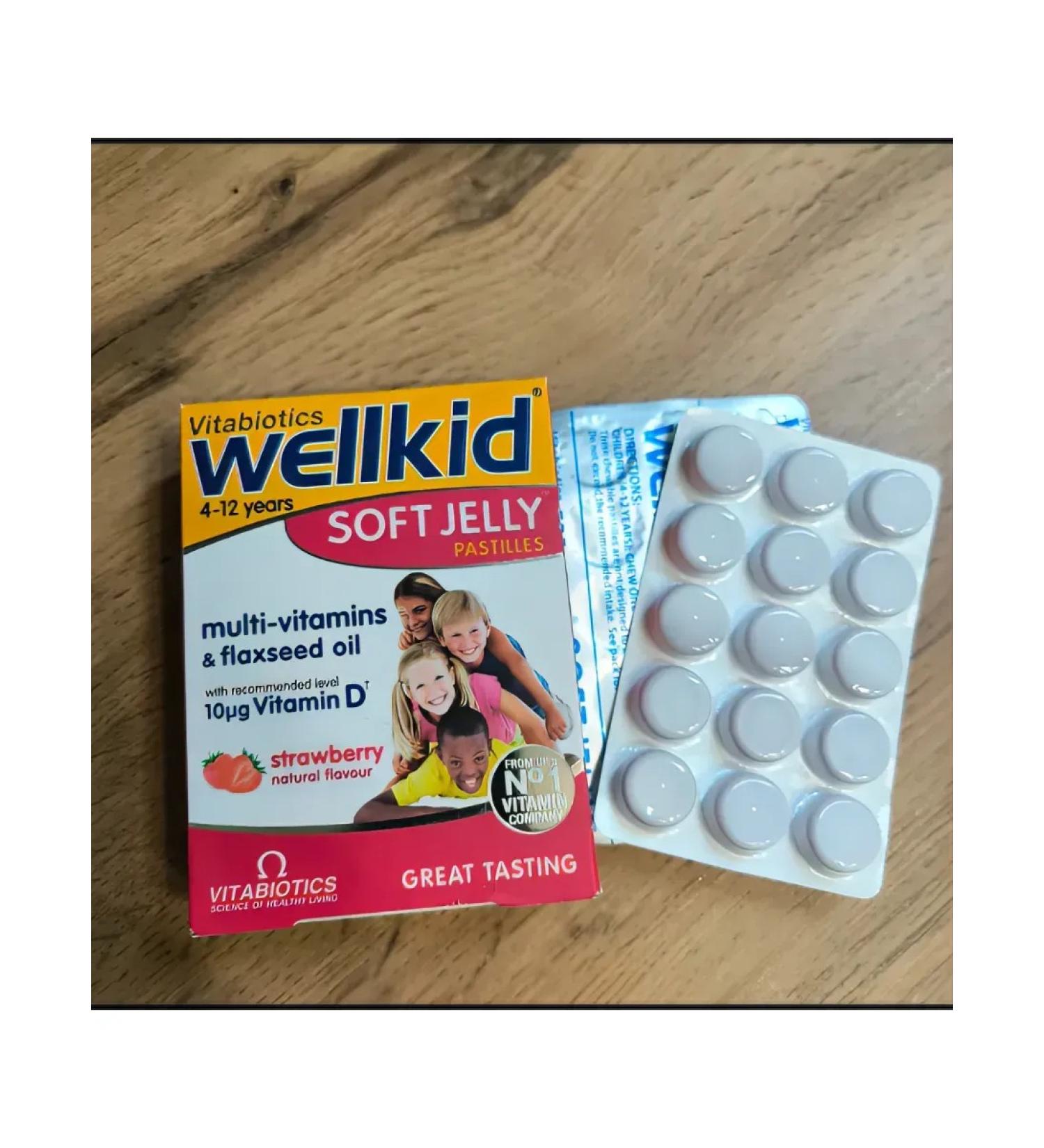 Vitabiotics WellKid Soft Jelly 30 Pastilles Natural Strawberry Flavor
