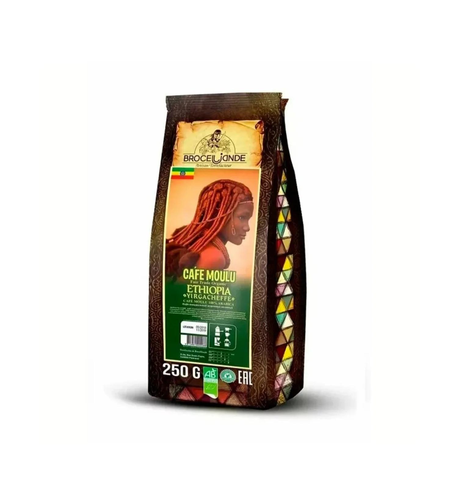 Broceliande Ground Coffee Ethiopia Yirgacheffe 250 gr - Buy Online on GoSupps.com