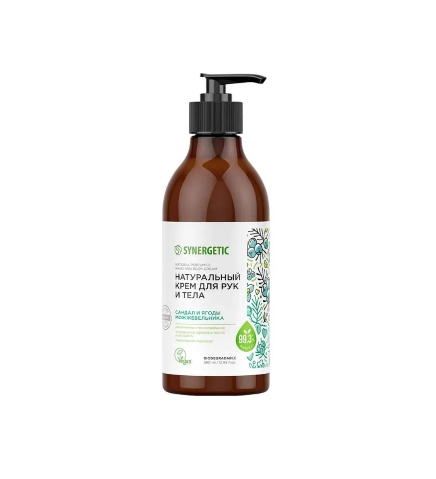 SYNERGETIC Hand and body cream sandals and juniper berries 380 ml - Buy Online on GoSupps.com