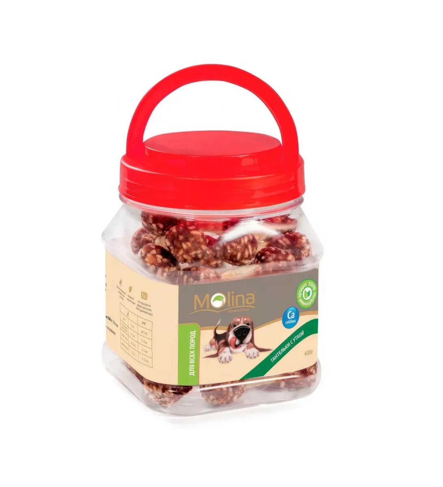 Molina A delicacy for dogs dumbbells with a duck 400 g