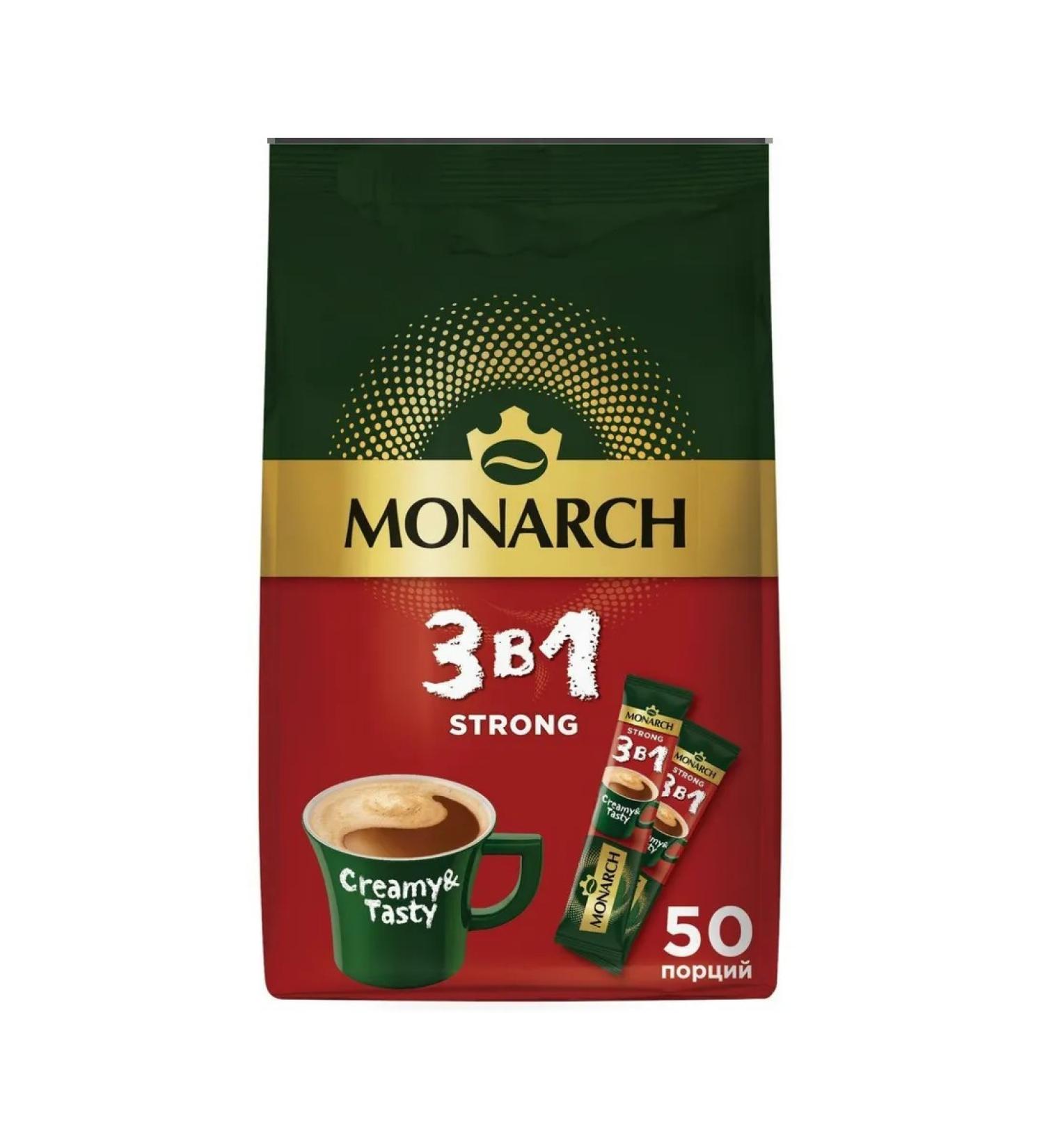 Monarch sg Coffee drink 3 in 1 soluble in sticks 50 pcs x 13 g - Buy Online on GoSupps.com