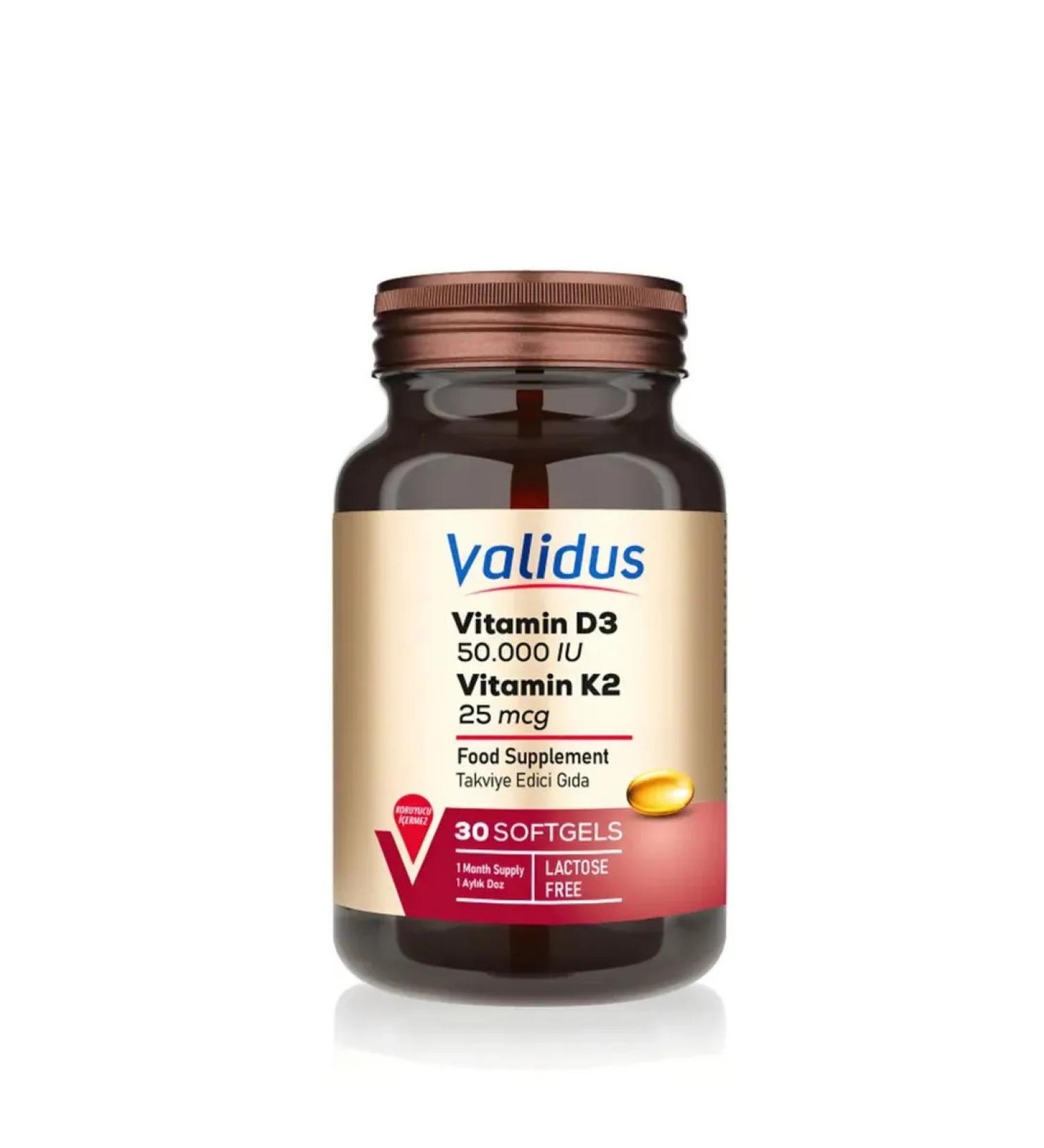 Validus Vitamin D3 + K2 5000MO 120 capsules