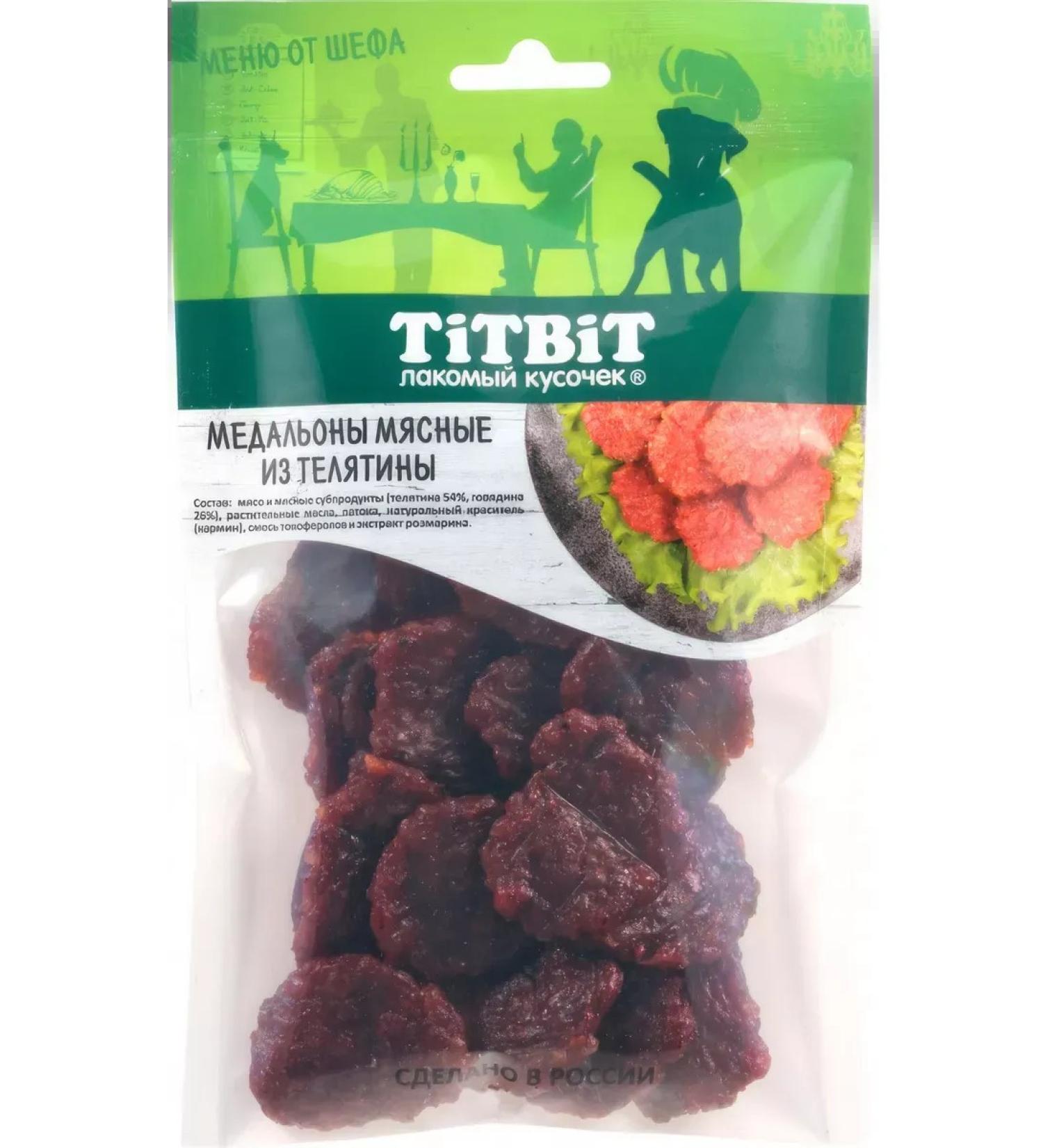 TiTBiT Dog treating meat veal medallions 80 g - Buy Online on GoSupps.com