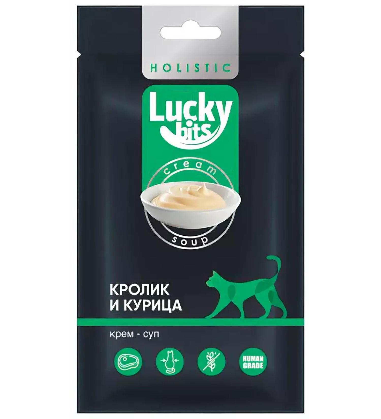 Lucky bits Cream-soup for cats rabbit fillet and chicken 5 pcs x 20 g