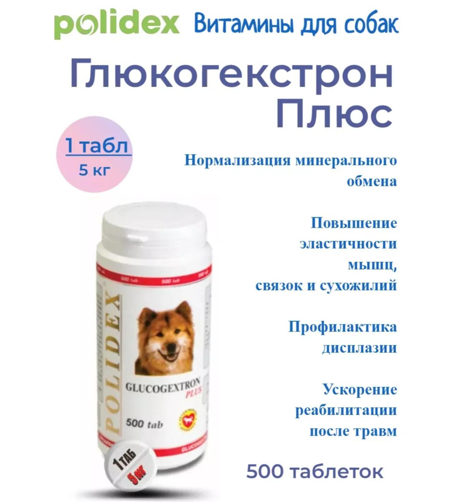 Polidex Polydex Glukogecstron for dog joints Plus 500 tablets - Buy Online on GoSupps.com