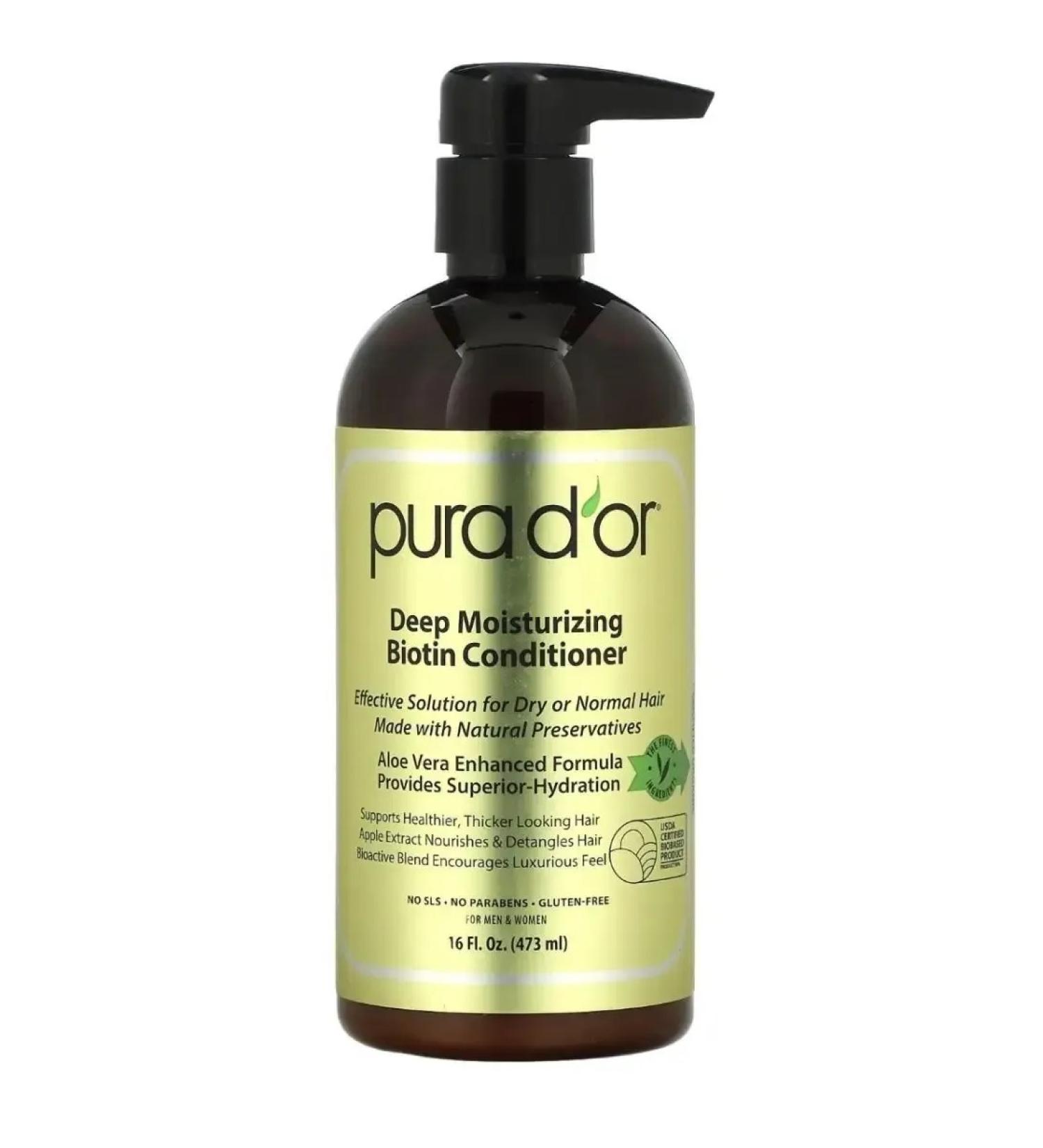 PURA D'OR Deeply moisturizing air conditioning with biotin 473 ml - Buy Online on GoSupps.com