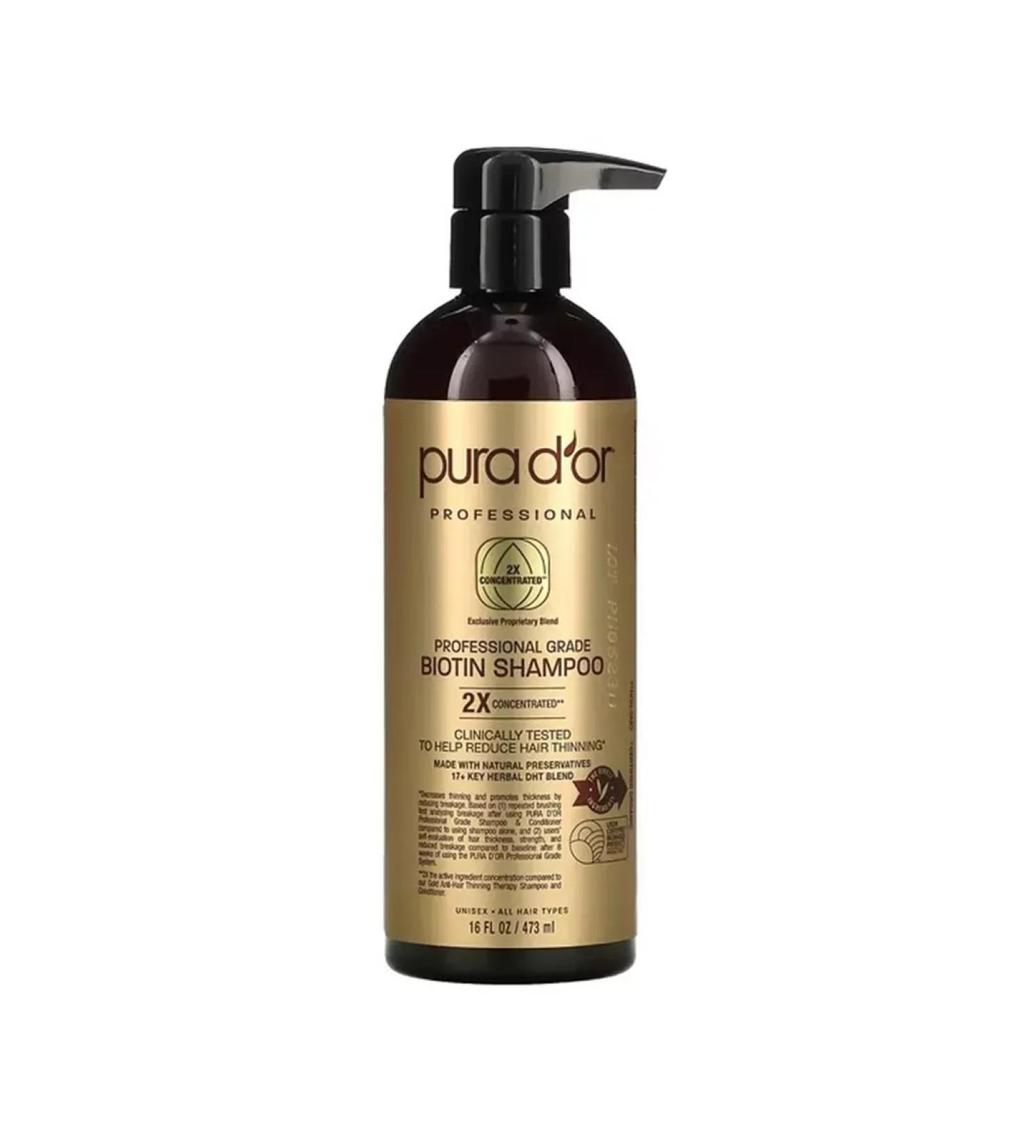 PURA D'OR Professional Grade biotin shampoo 473 ml