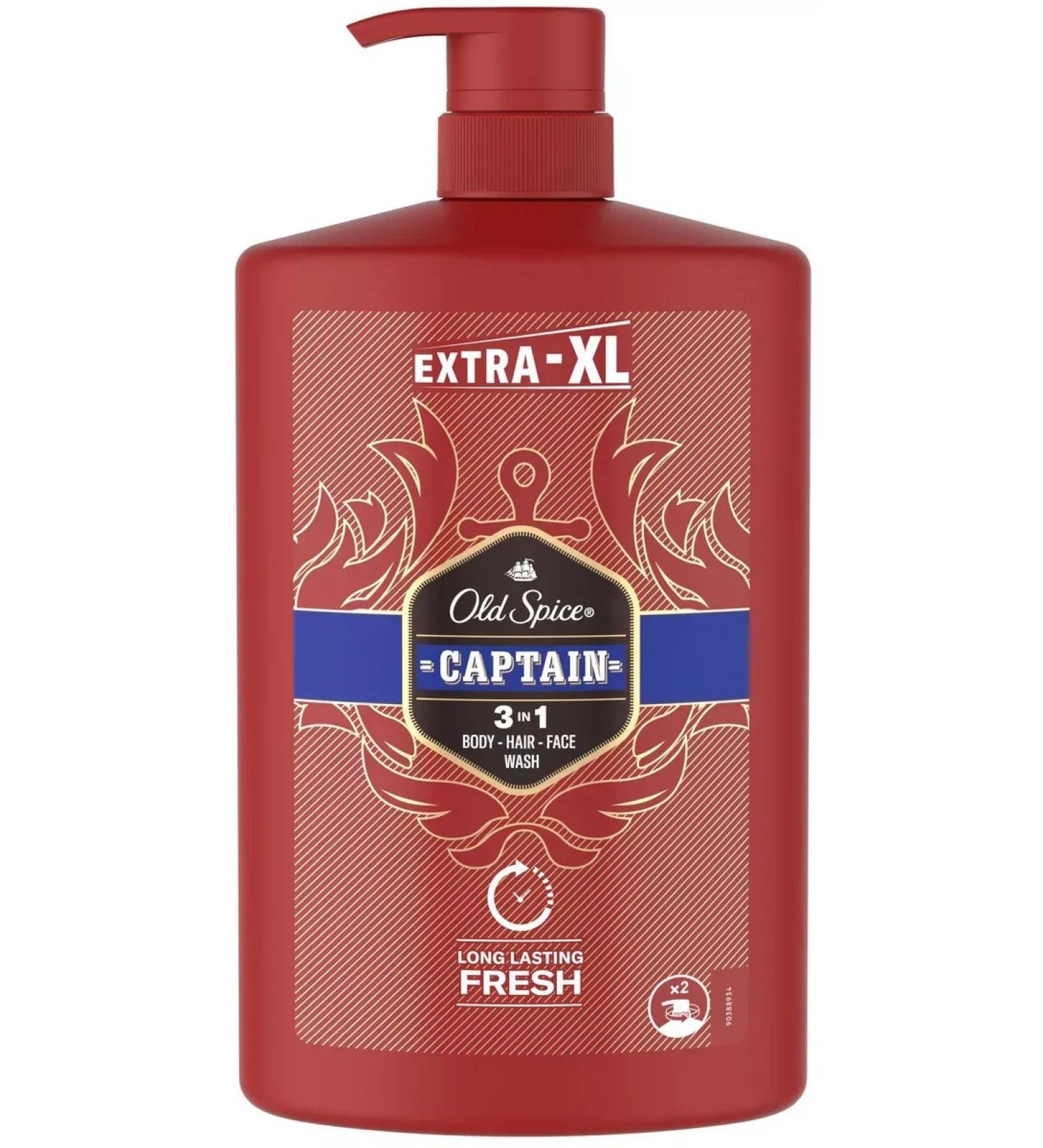 Old Spice Male shower gel + shampoo 3B1 Captain 1 liter - Buy Online on GoSupps.com
