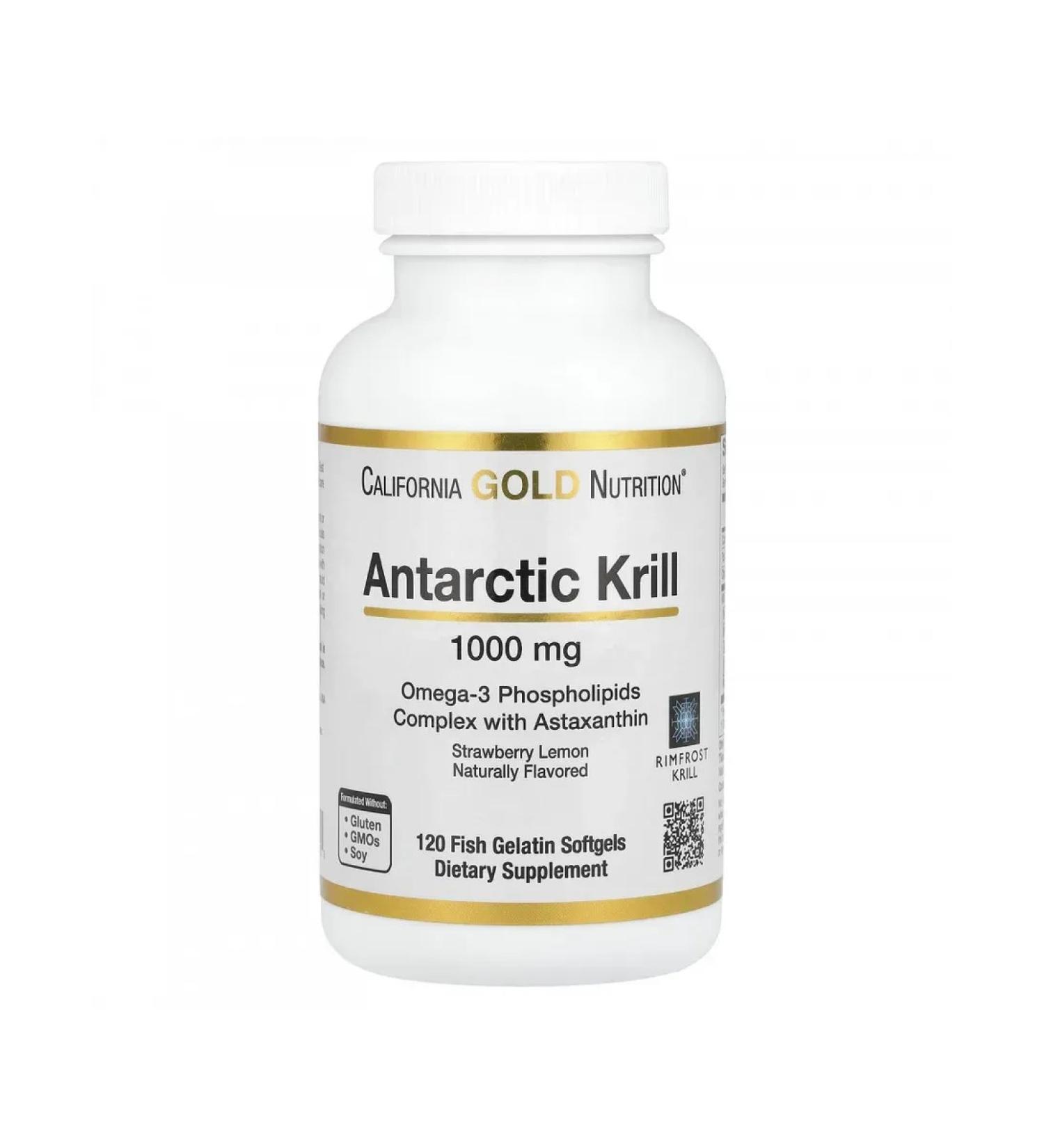 California Gold Nutrition Antarctic crooked oil taste of strawberries and lemon 120 pcs