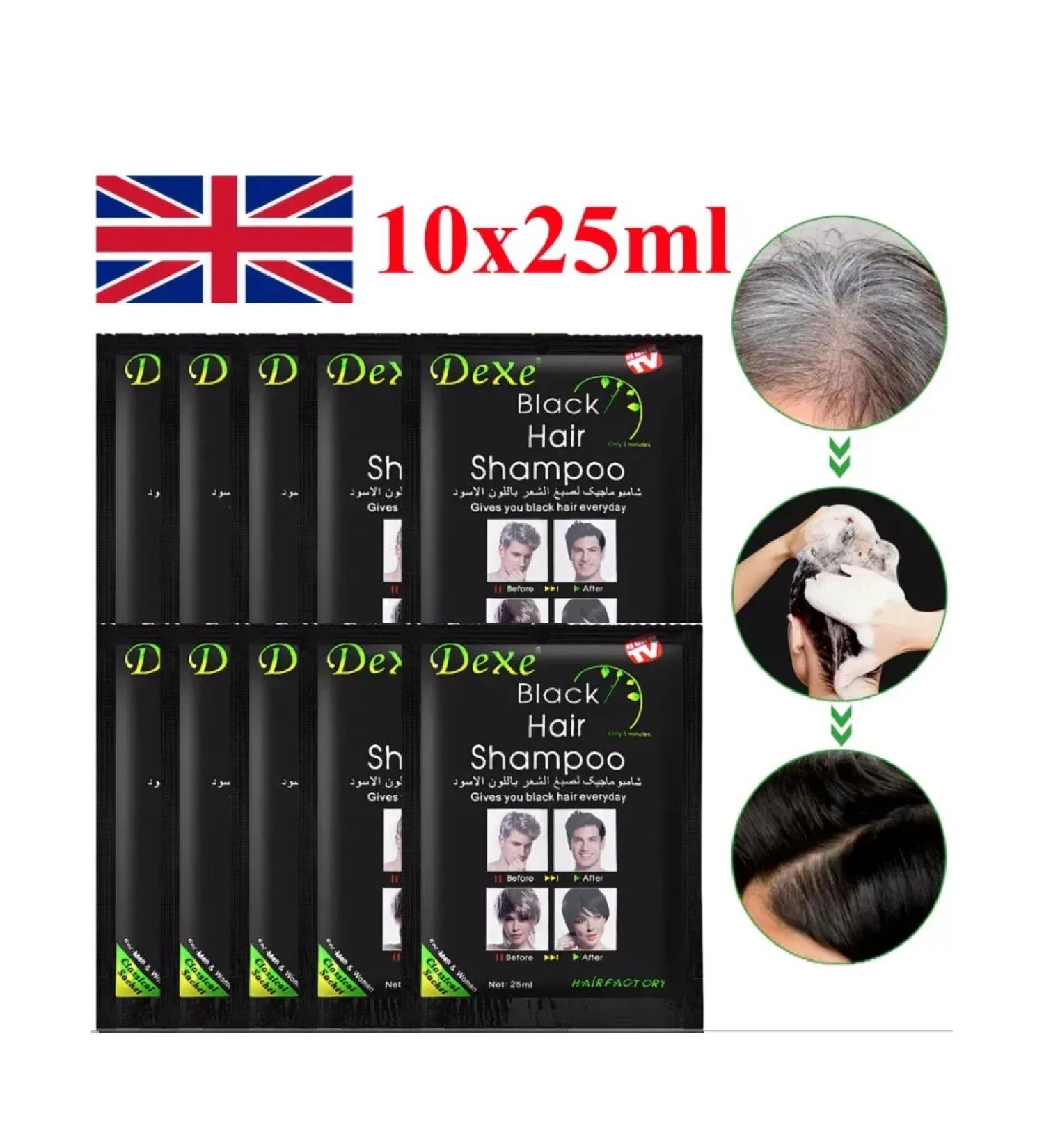 Dexe Shampoo hair dye and beard coloring gray hair 10*25ml - Buy Online on GoSupps.com