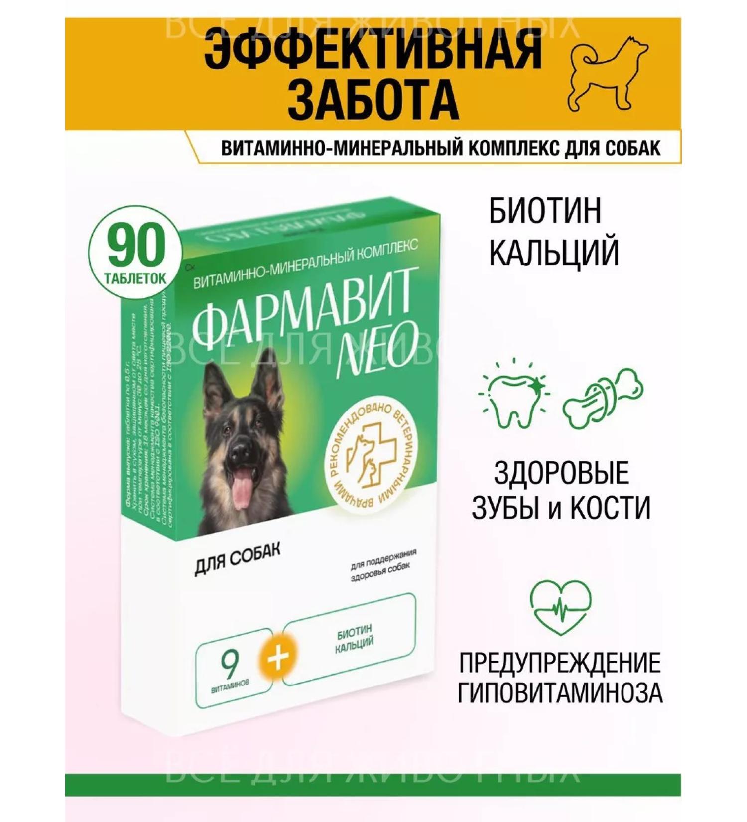 Farmavit NEO Vitamins for dogs for wool and teeth from molting - Buy Online on GoSupps.com