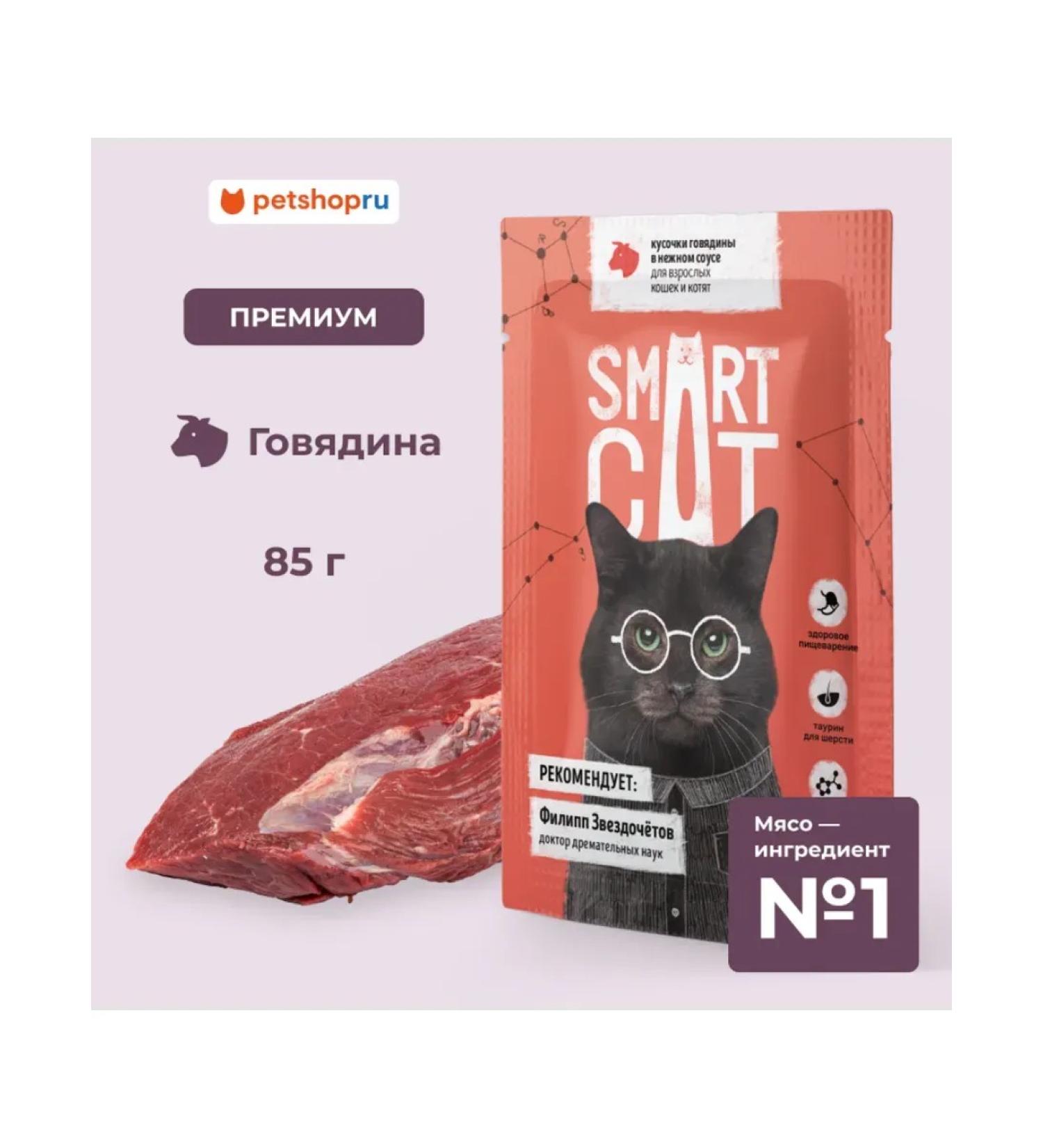 Smart Cat Spiders for cats pieces of goveyadins in sauce 85 gr - Buy Online on GoSupps.com