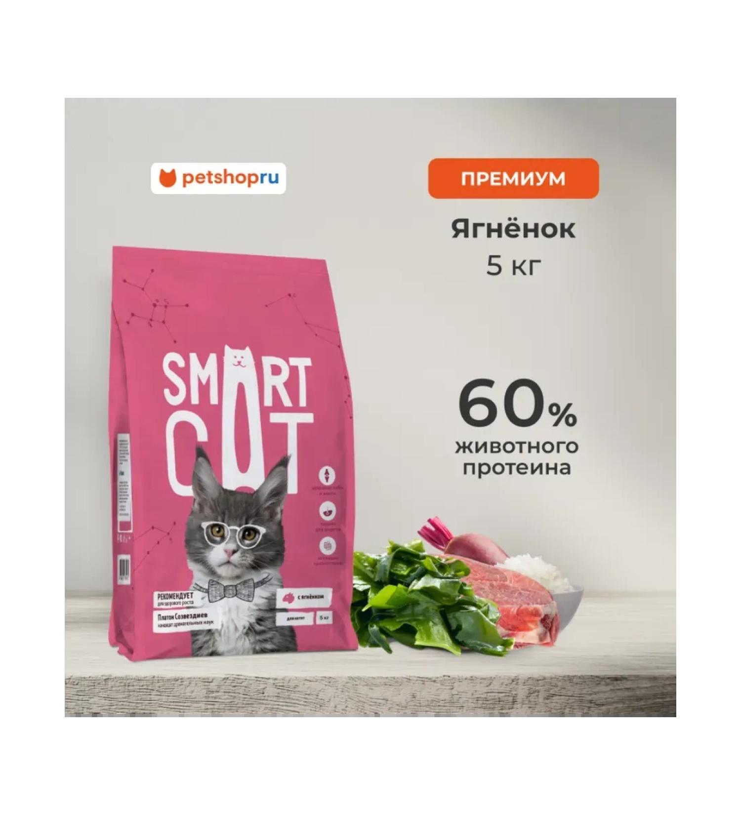 Smart Cat Dry food for kittens with lamb and vegetables 5 kg - Buy Online on GoSupps.com