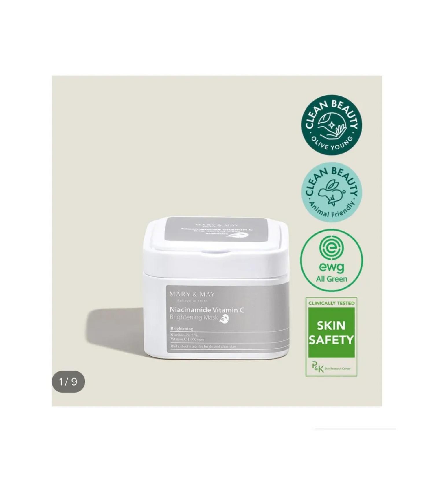 Mary May A set of face masks with niacinamide - Buy Online on GoSupps.com