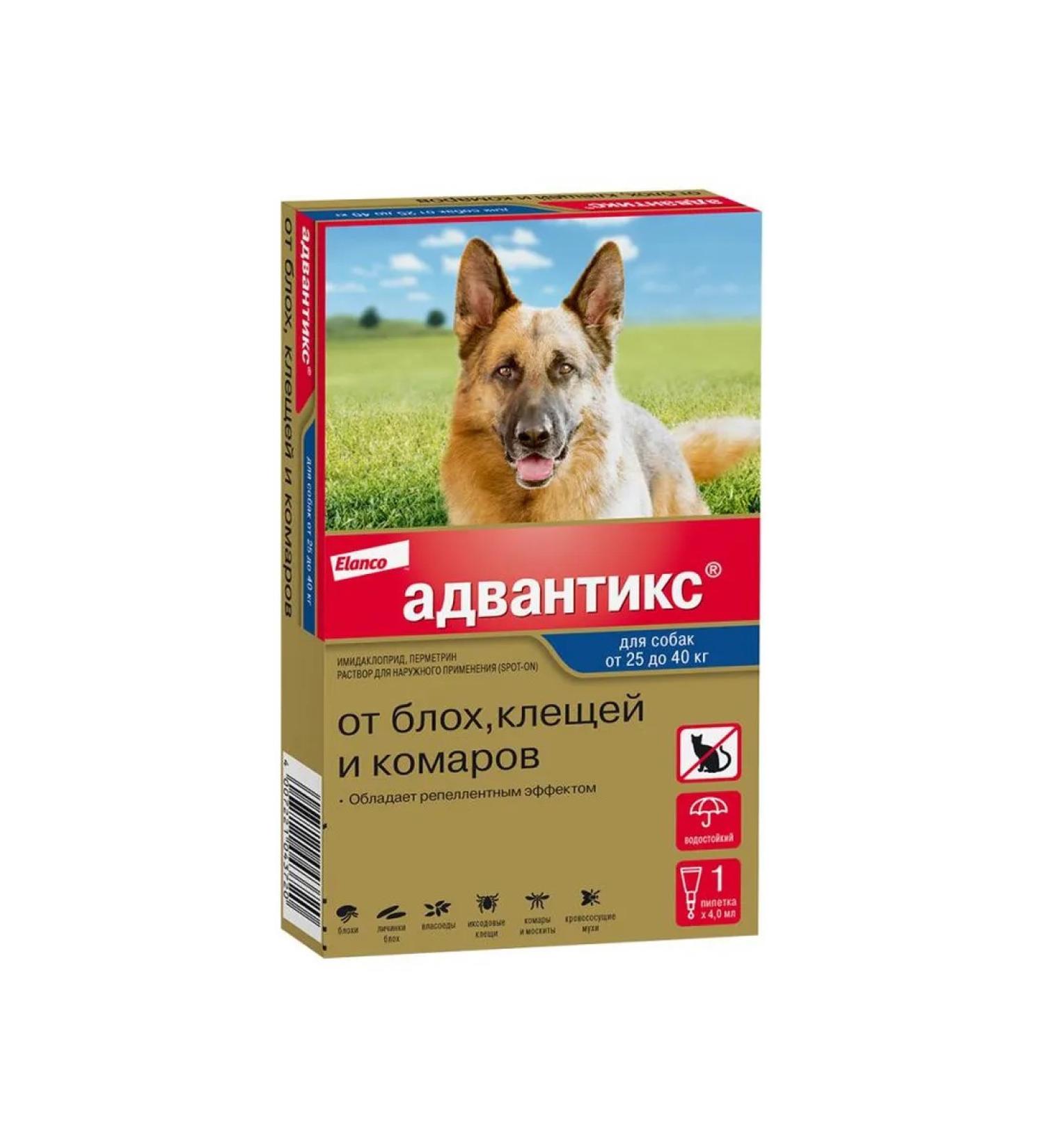 Elanco Advantics 400 Drops for dogs over 25 kg 4ml No. 1 - Buy Online on GoSupps.com