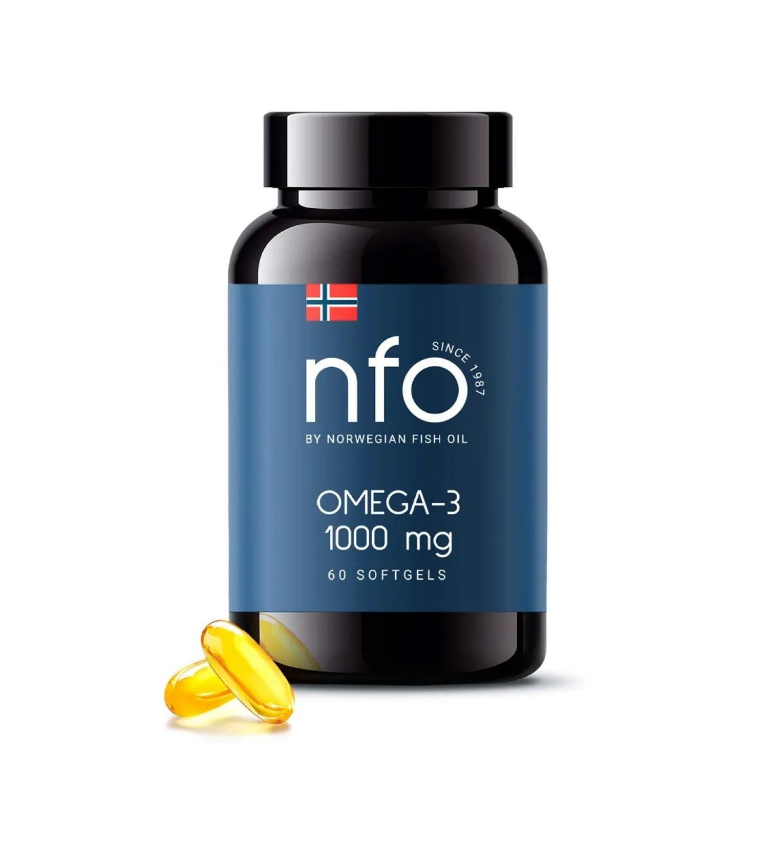 Omega -3 nfo Norwegian Fish Oil 1000mg 1450mg 60pc -1 units - Buy Online on GoSupps.com