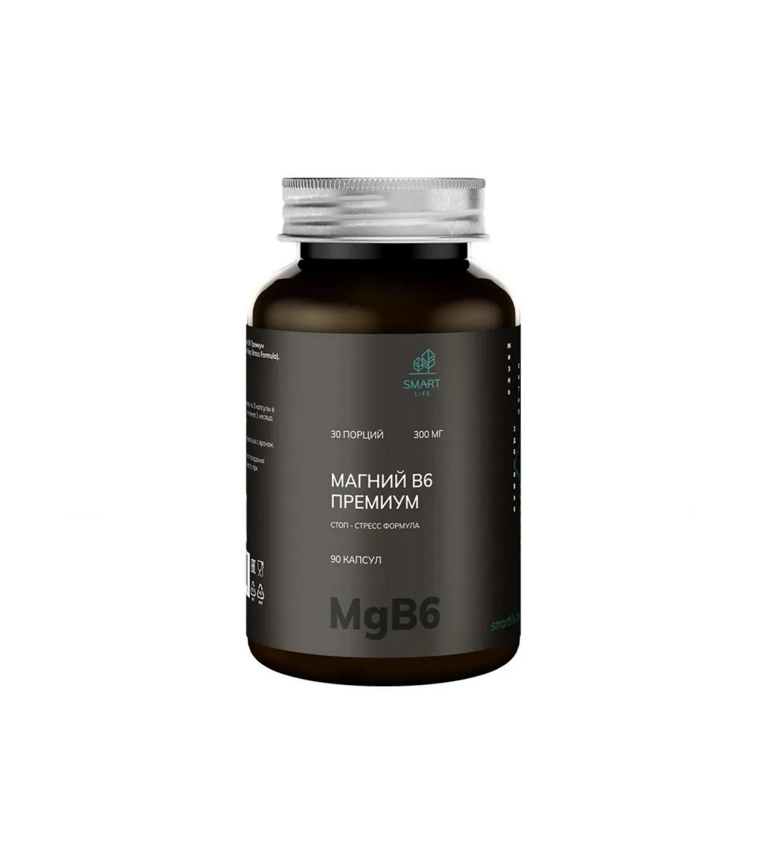SmartLife Magnesium B6 Premium Stop Stress Forma 750mg 90pc -1 UC - Buy Online on GoSupps.com