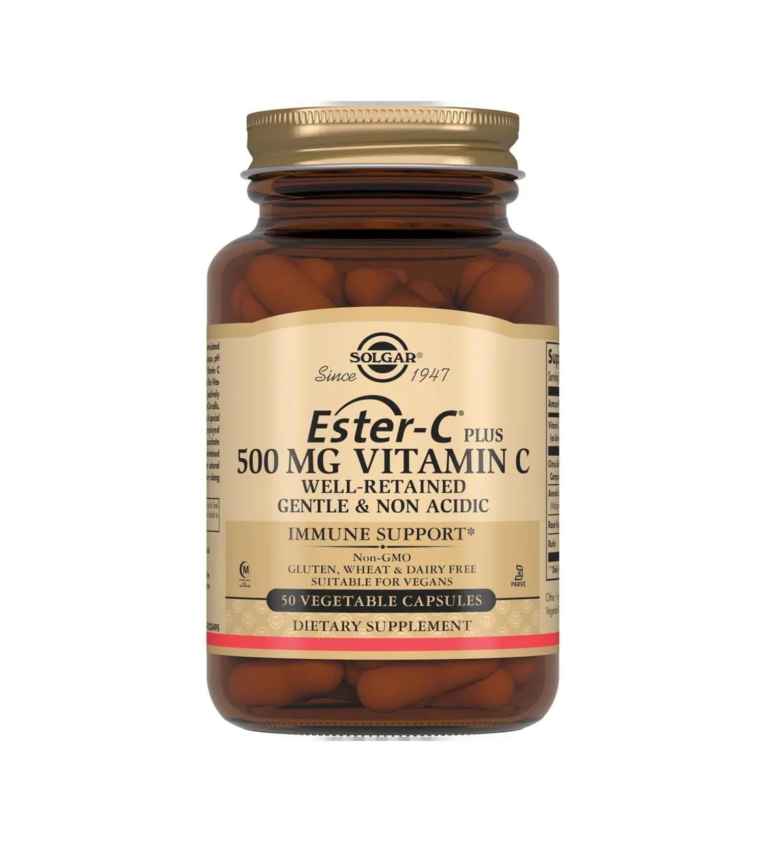 Esther -s+vitamin C Solgar capsule 500 mg 50pc -1 units - Buy Online on GoSupps.com