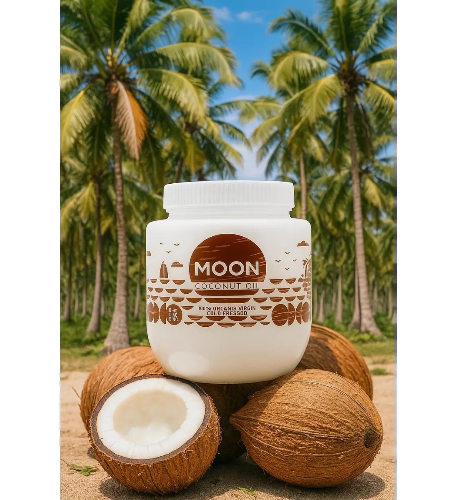 MOON Coconut oil Natural coconut oil for food body and hair 950 ml - Buy Online on GoSupps.com