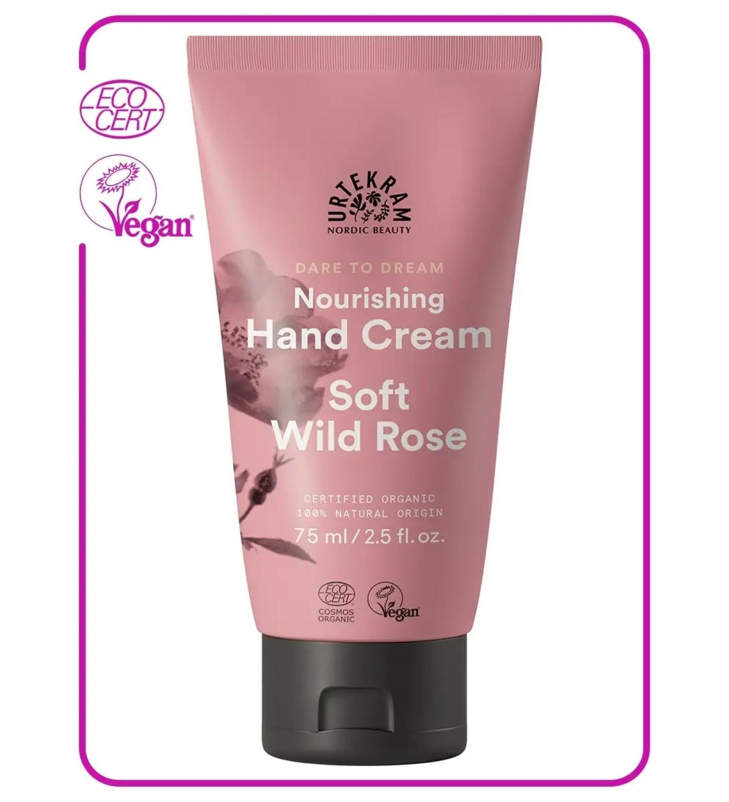 Urtekram Organic hand cream Wild rose 75 ml - Buy Online on GoSupps.com