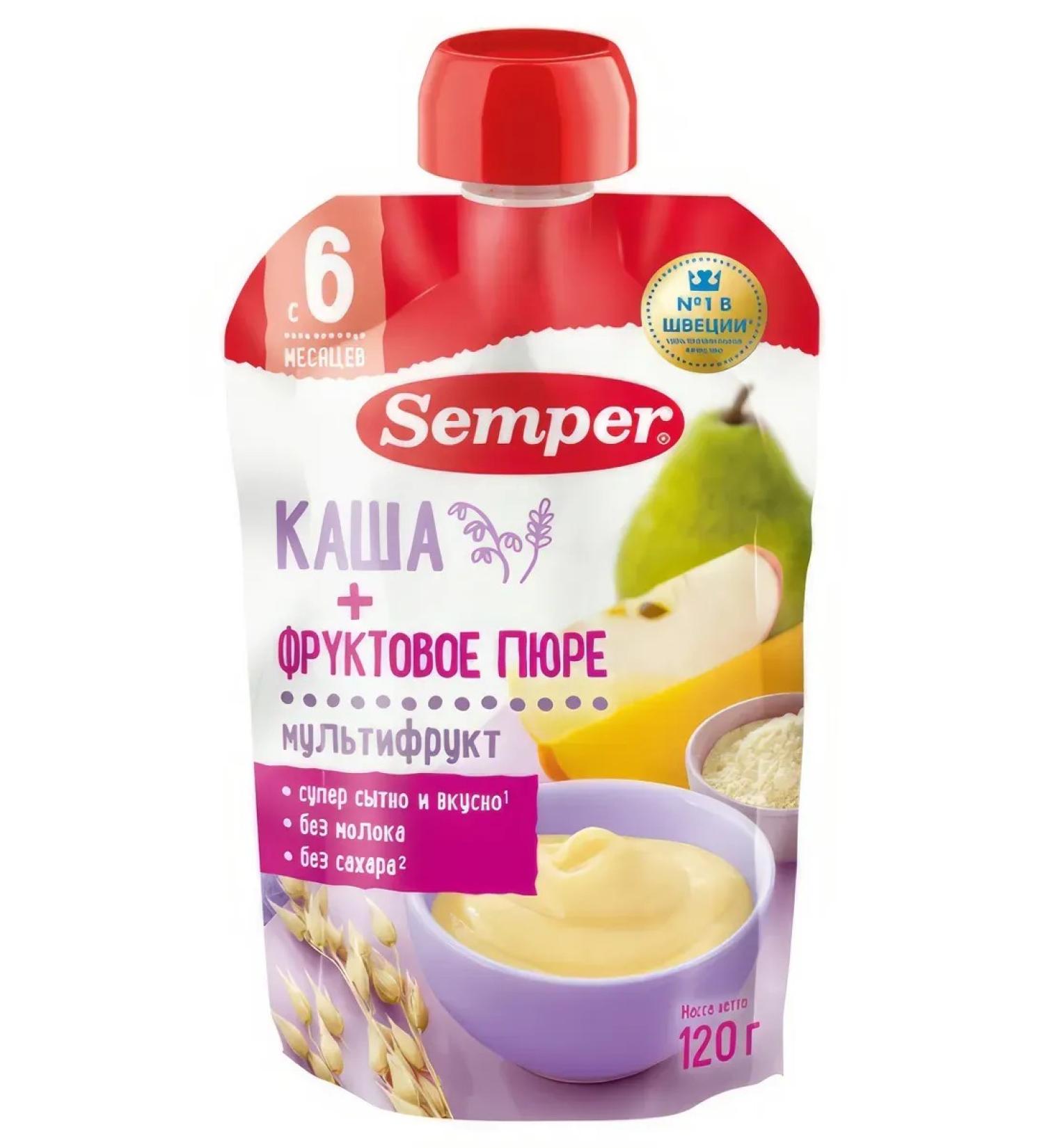 Semper Fruit porridge with porridge multifructor from 6 months 120g