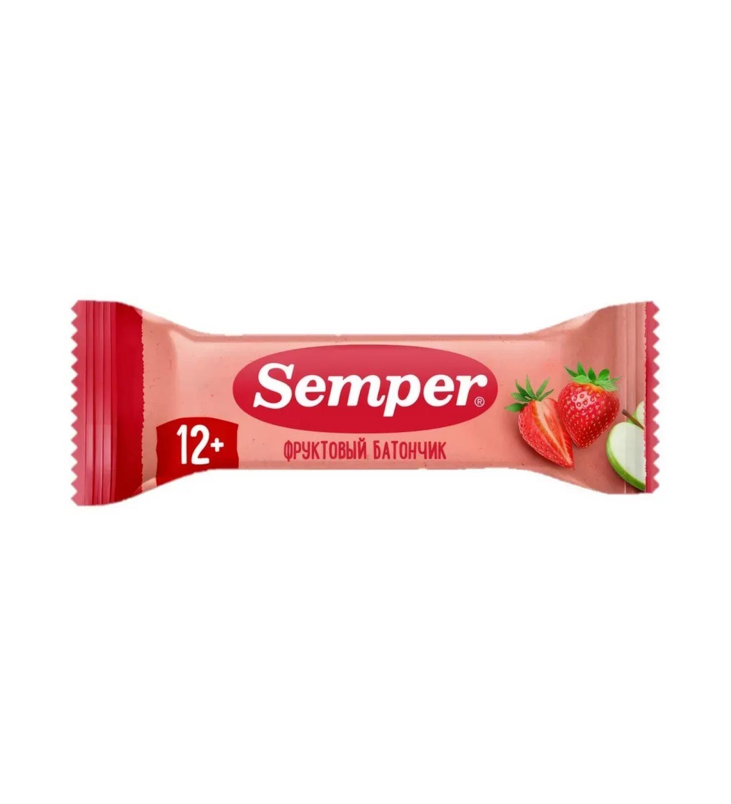 Semper Fruit bar with apple and strawberries 15g - Buy Online on GoSupps.com