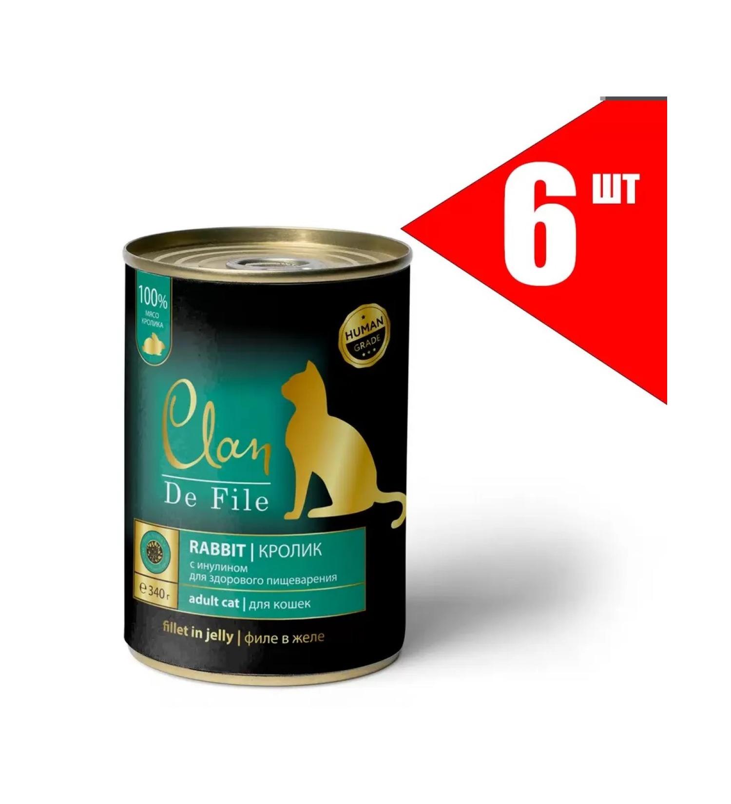 CLAN DE FILE De File canned food for cats 340 g Rabbit (6 pcs) - Buy Online on GoSupps.com