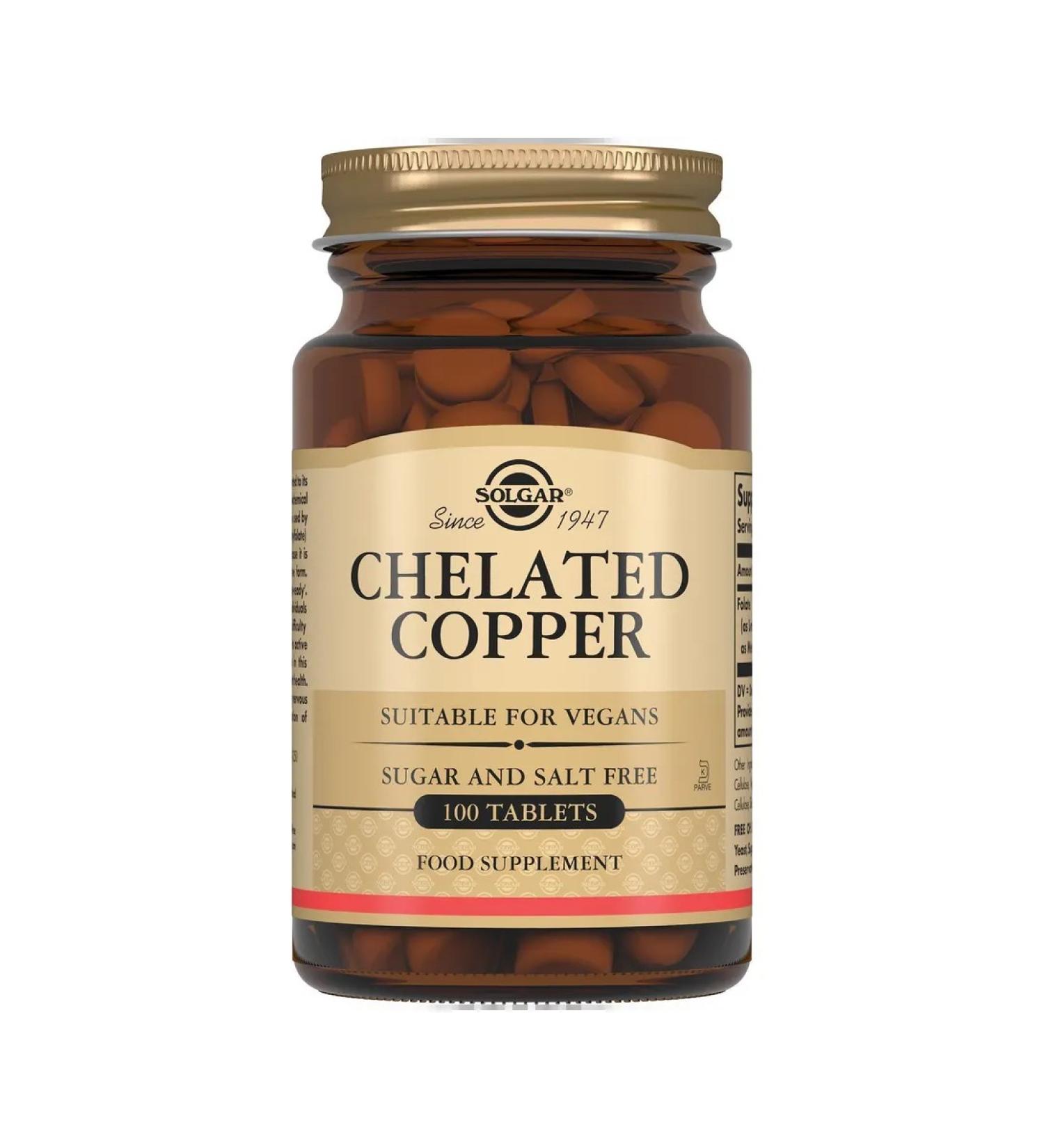 SquareC Copper Helat Solgar Solgar tablets 400 mg 100pc -1 units - Buy Online on GoSupps.com
