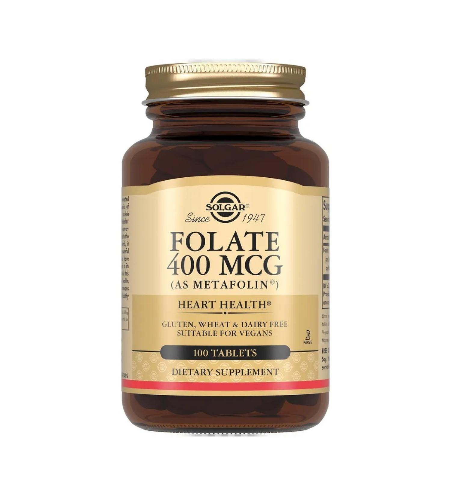 Folat Metafolin Solgar Solgar tablets 250mg 100pc -1 units - Buy Online on GoSupps.com