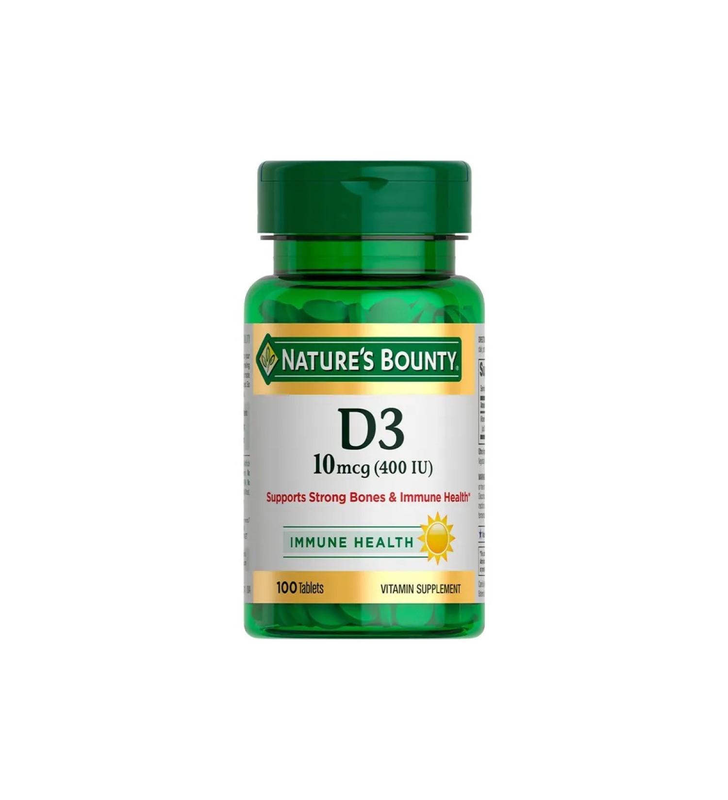 Vitamin D3 Nature's Bounty Neiche Bounty 250mg 100pc -1 UC - Buy Online on GoSupps.com