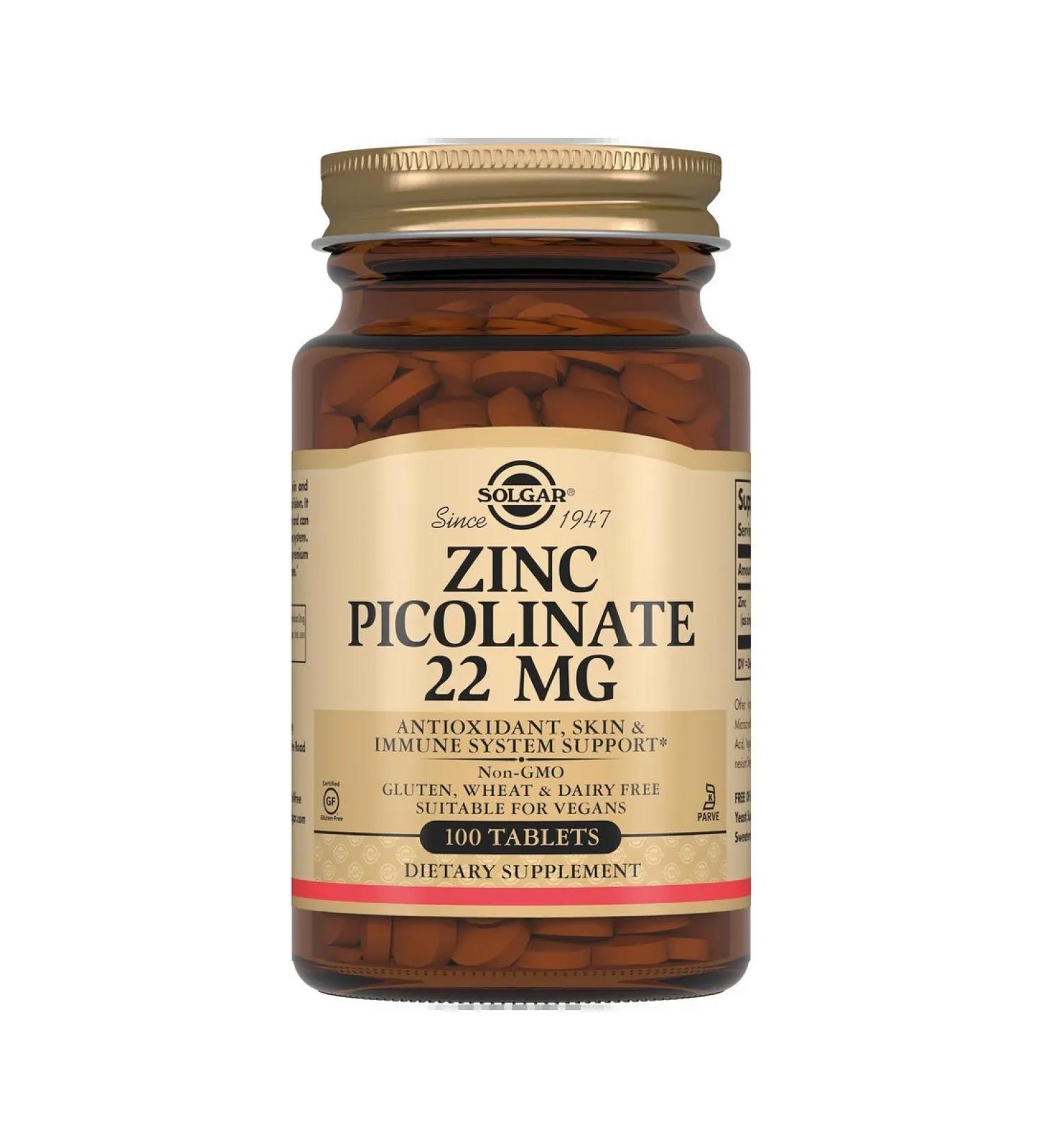 Zinc picolinat Solgar Solgar tablets 100pc -1 units - Buy Online on GoSupps.com