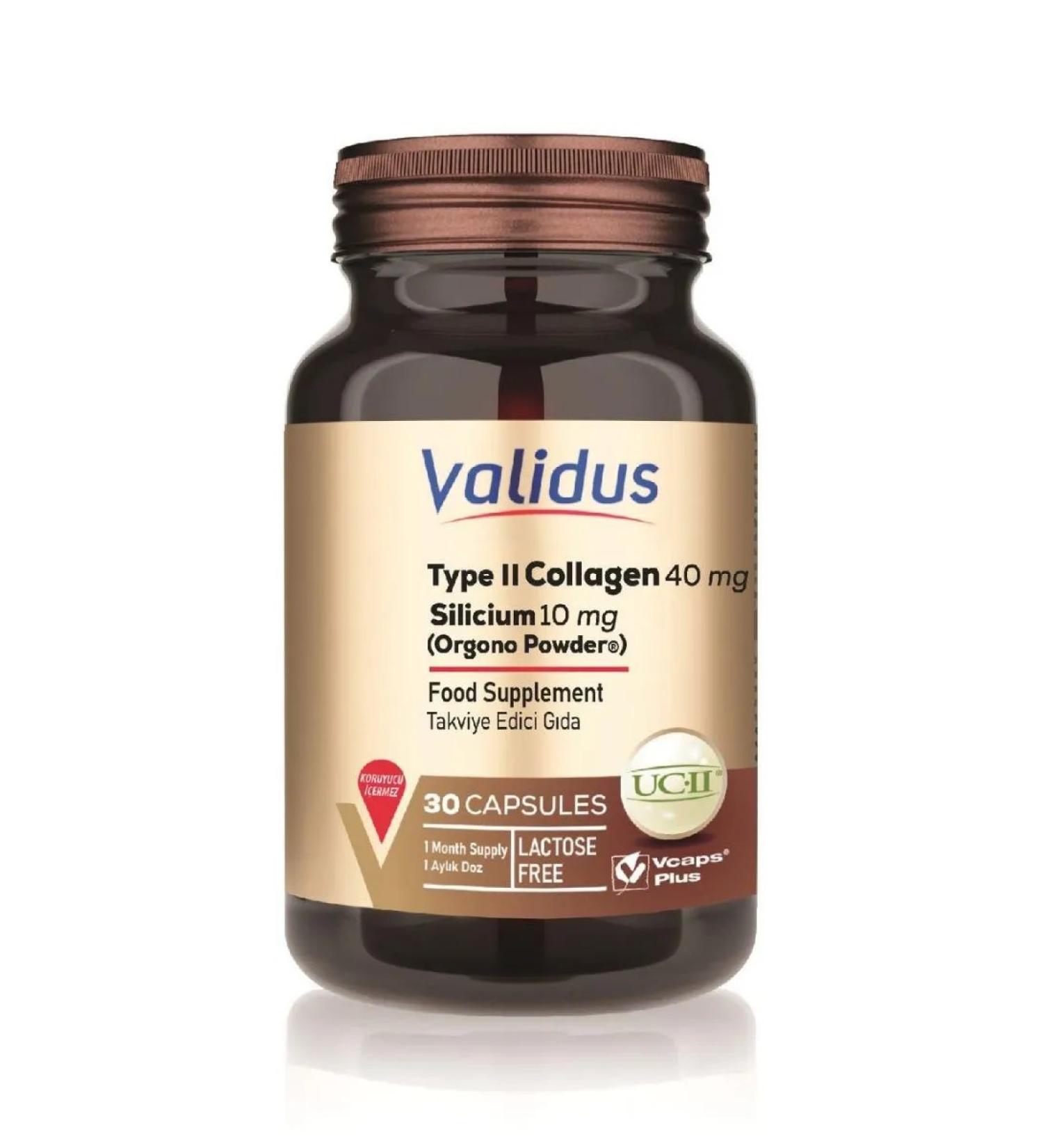 Validus Collagen type II + silicon 30 capsules - Buy Online on GoSupps.com