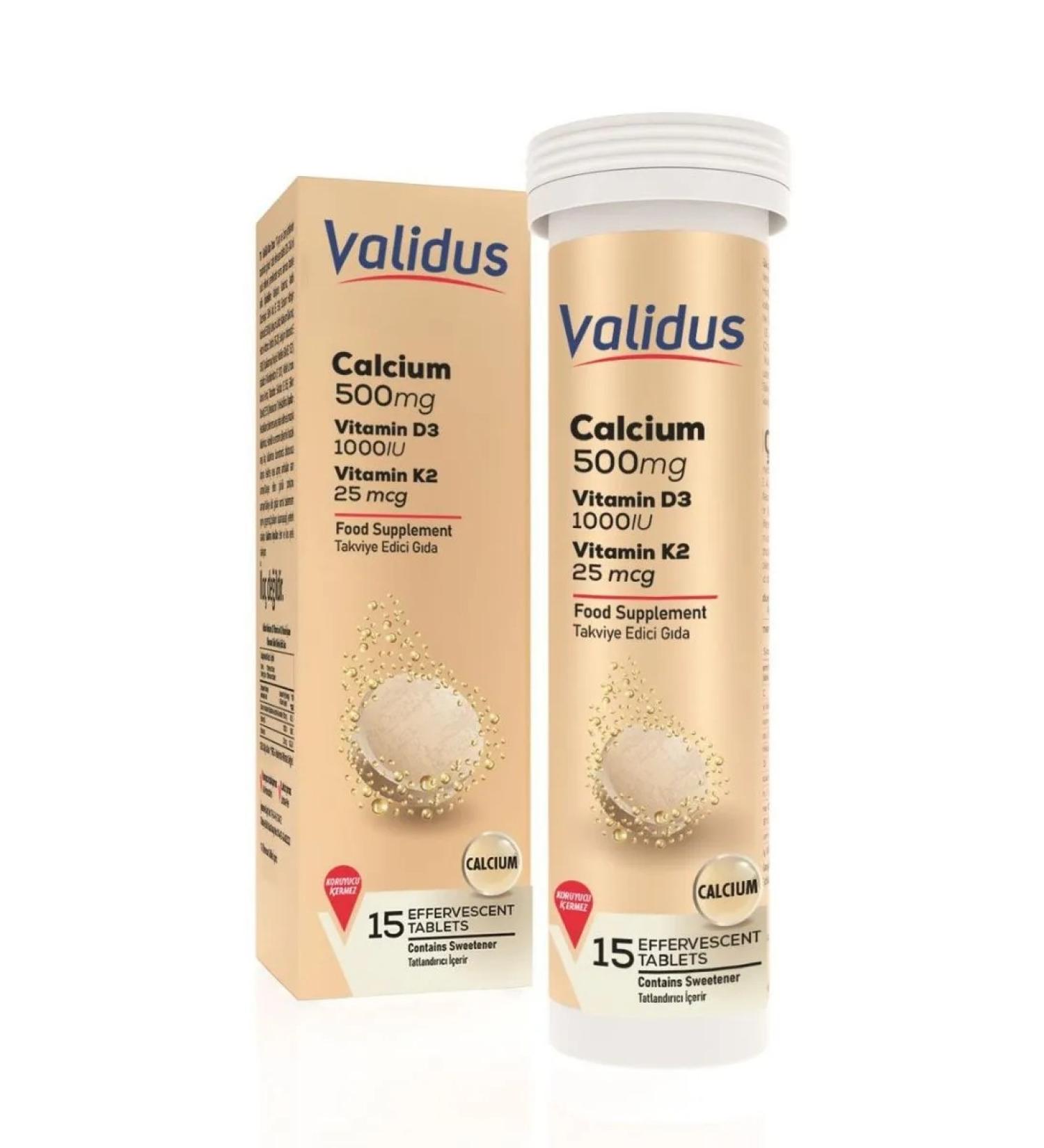 Validus Calcium + D3 + K2 15 spiked tablets - Buy Online on GoSupps.com