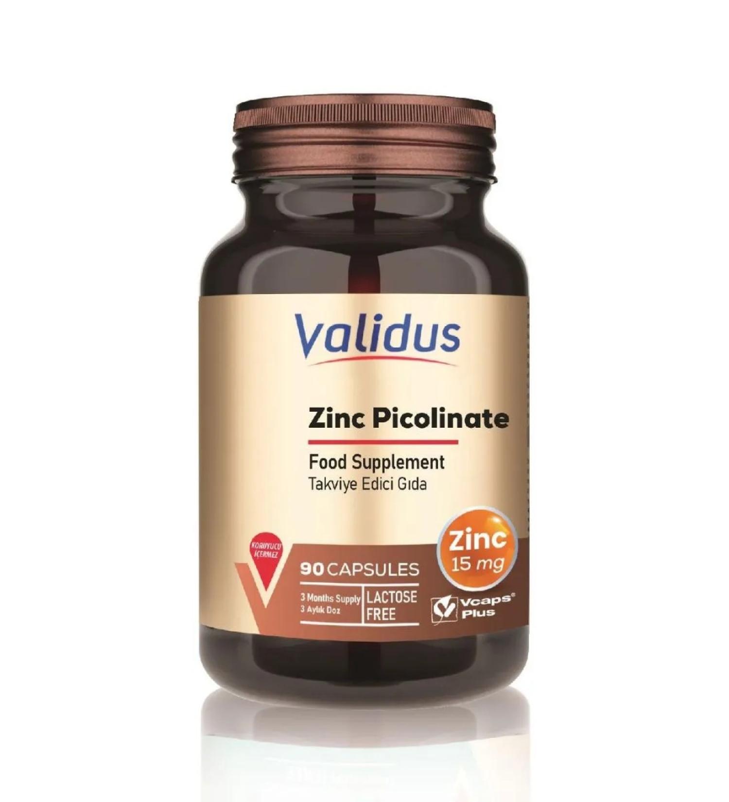 Validus Zinc picoline 15 mg 90 capsules - Buy Online on GoSupps.com