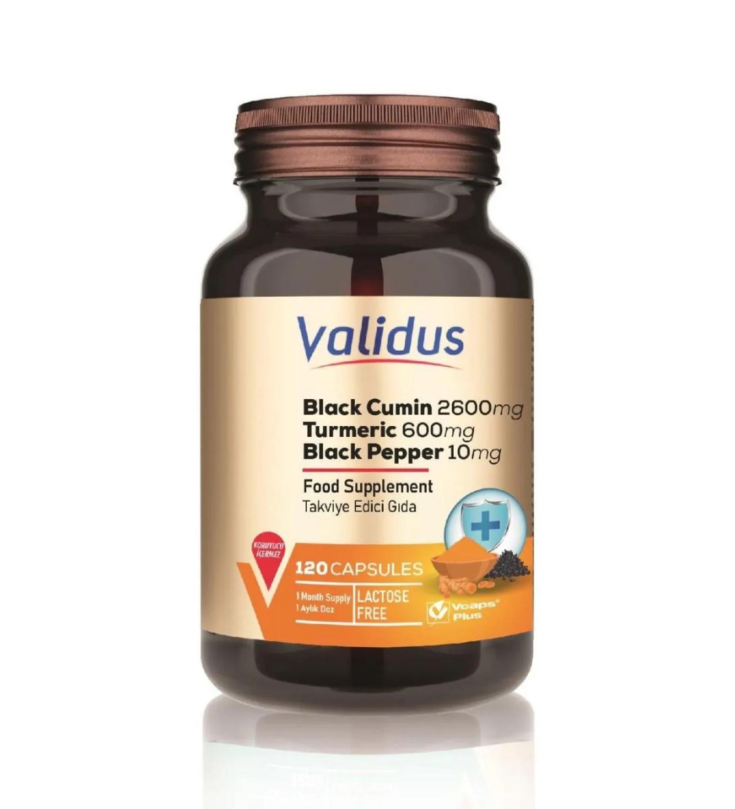 Validus Black caraway + turmeric for gastrointestinal tract 120 capsules - Buy Online on GoSupps.com