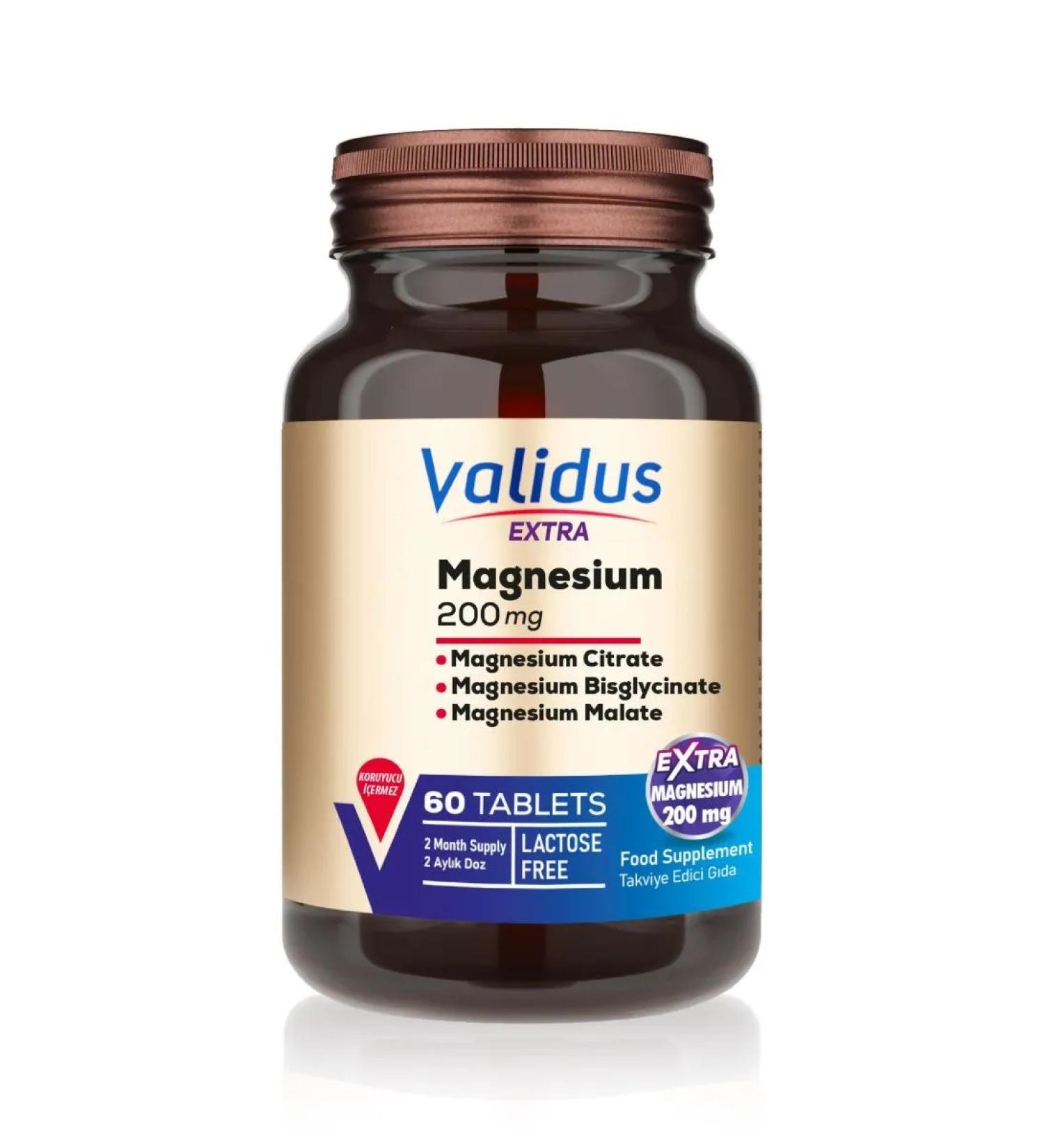 Validus Magnesium Citrate + bisglycinate + Malat 200 mg 60 tablets - Buy Online on GoSupps.com