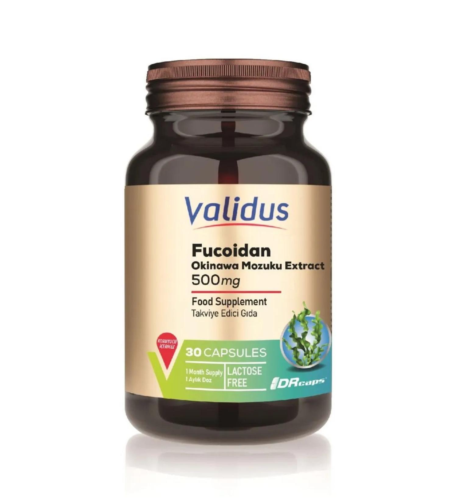 Validus Fucoidan 500 mg Fucoidan 30 capsules - Buy Online on GoSupps.com