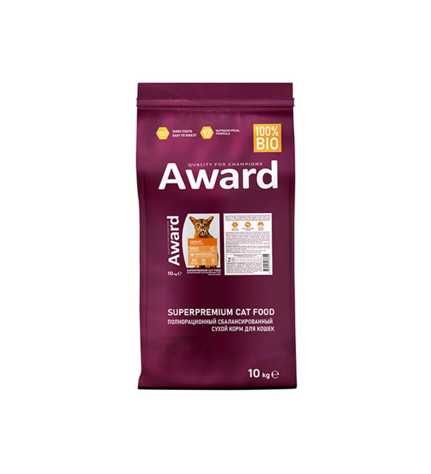 AWARD Dry food for cats Prevention of the ICD with chicken 10kg - Buy Online on GoSupps.com