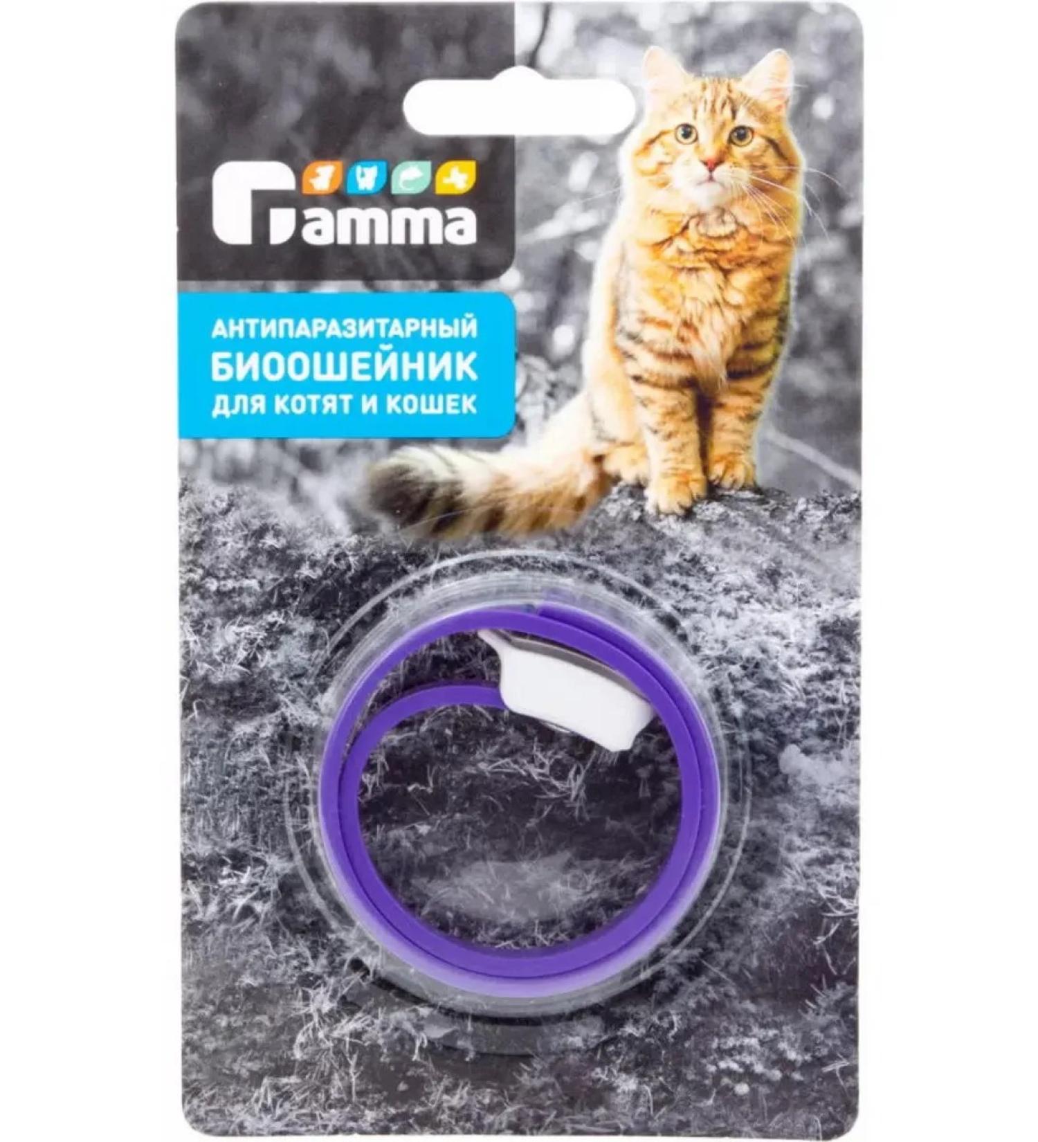 Antiparasitic purple bio collar for cats