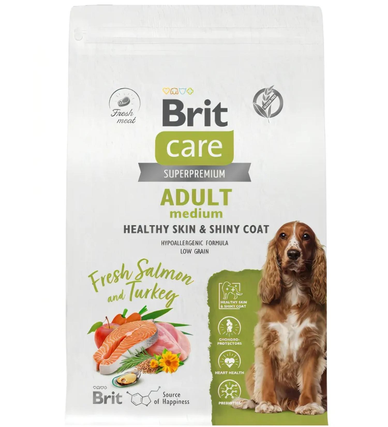 Brit Care British dry food for dogs of medium breeds skin health 3kg - Buy Online on GoSupps.com