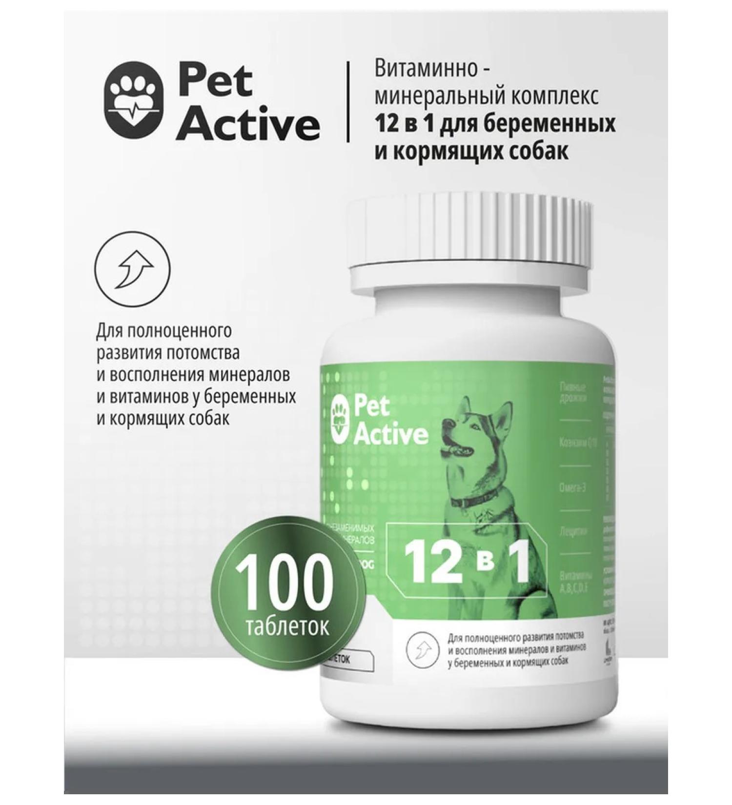 PetActive Vitamins 12 V 1 for pregnant and nursing dogs 100 tab - Buy Online on GoSupps.com