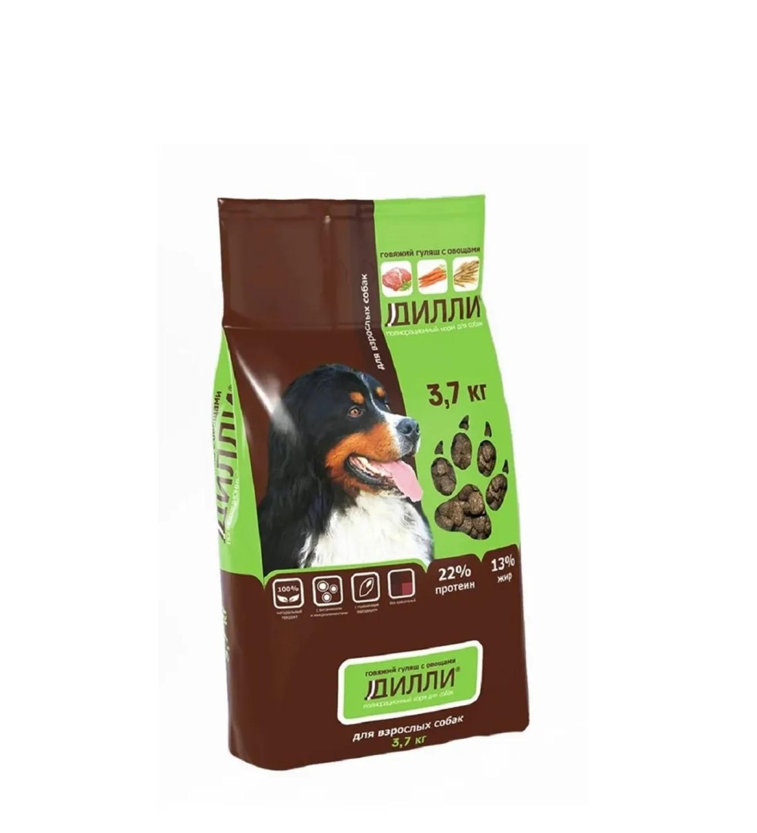 DILLY Dry food for dogs beef goulash with vegetables 3.7 kg