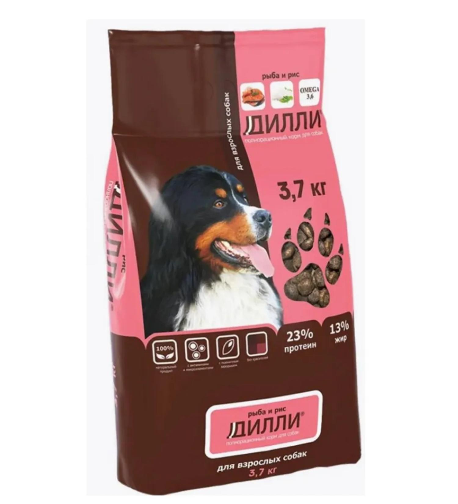 DILLY Dry food for dogs fish with rice 3.7 kg