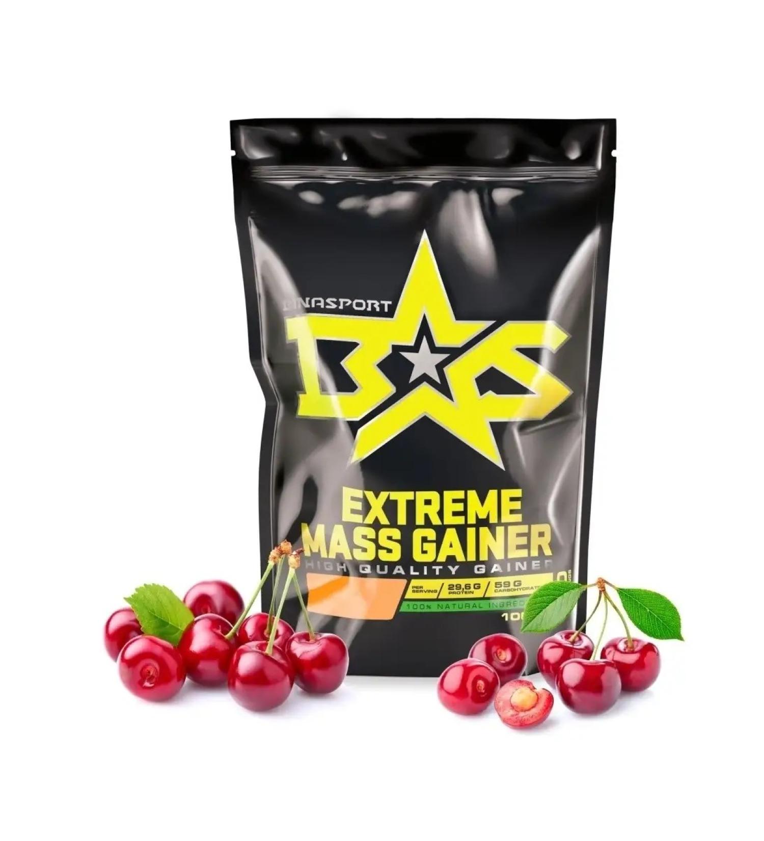 Binasport Extreme Mass Gainer 1000 g with cherry taste - Buy Online on GoSupps.com