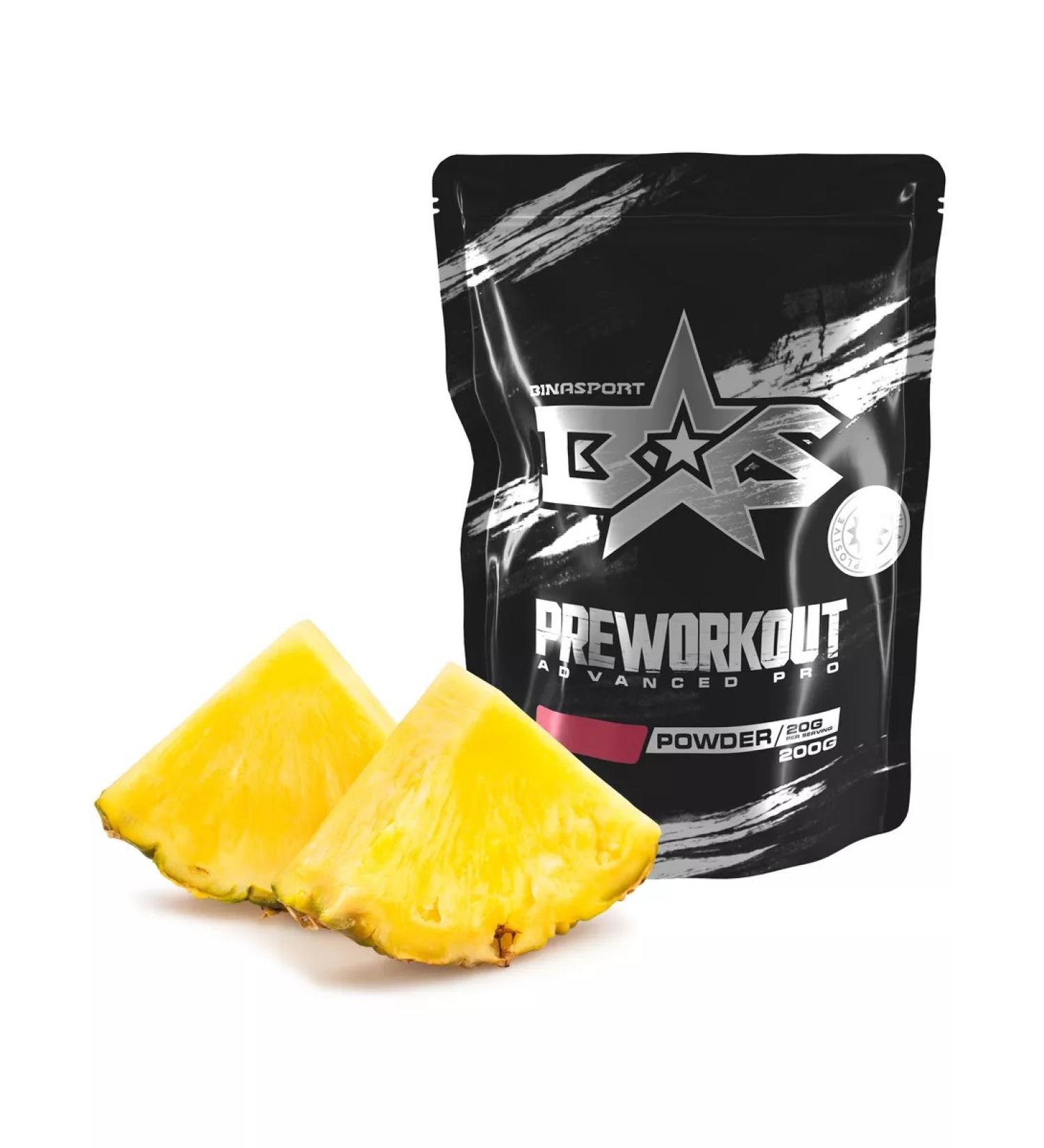 Binasport "PreWorkout Advanced Pro" with caffeine 200 g (pineapple) - Buy Online on GoSupps.com