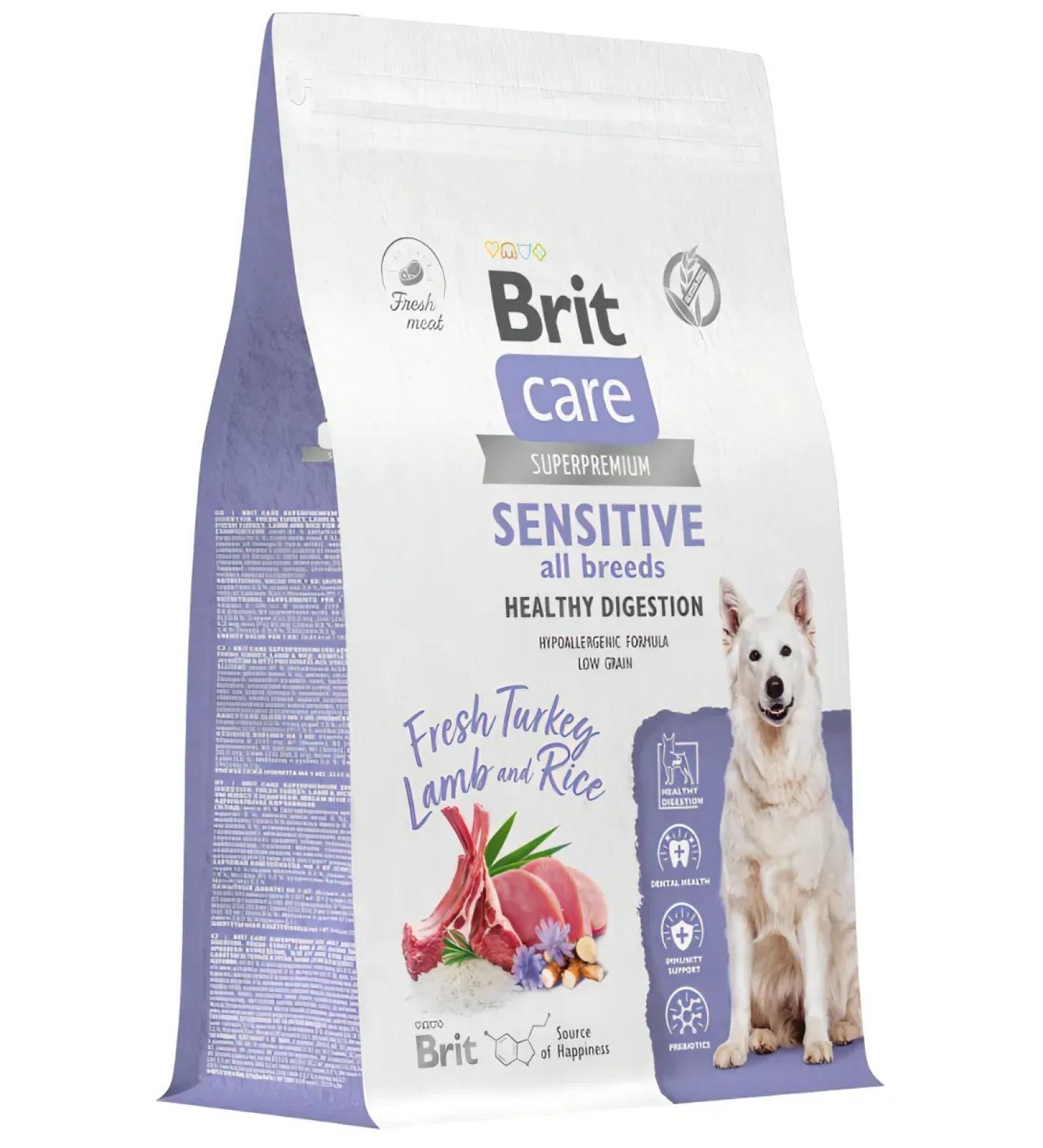 Brit Care British dry food for dogs with sensitive digestion 3kg - Buy Online on GoSupps.com