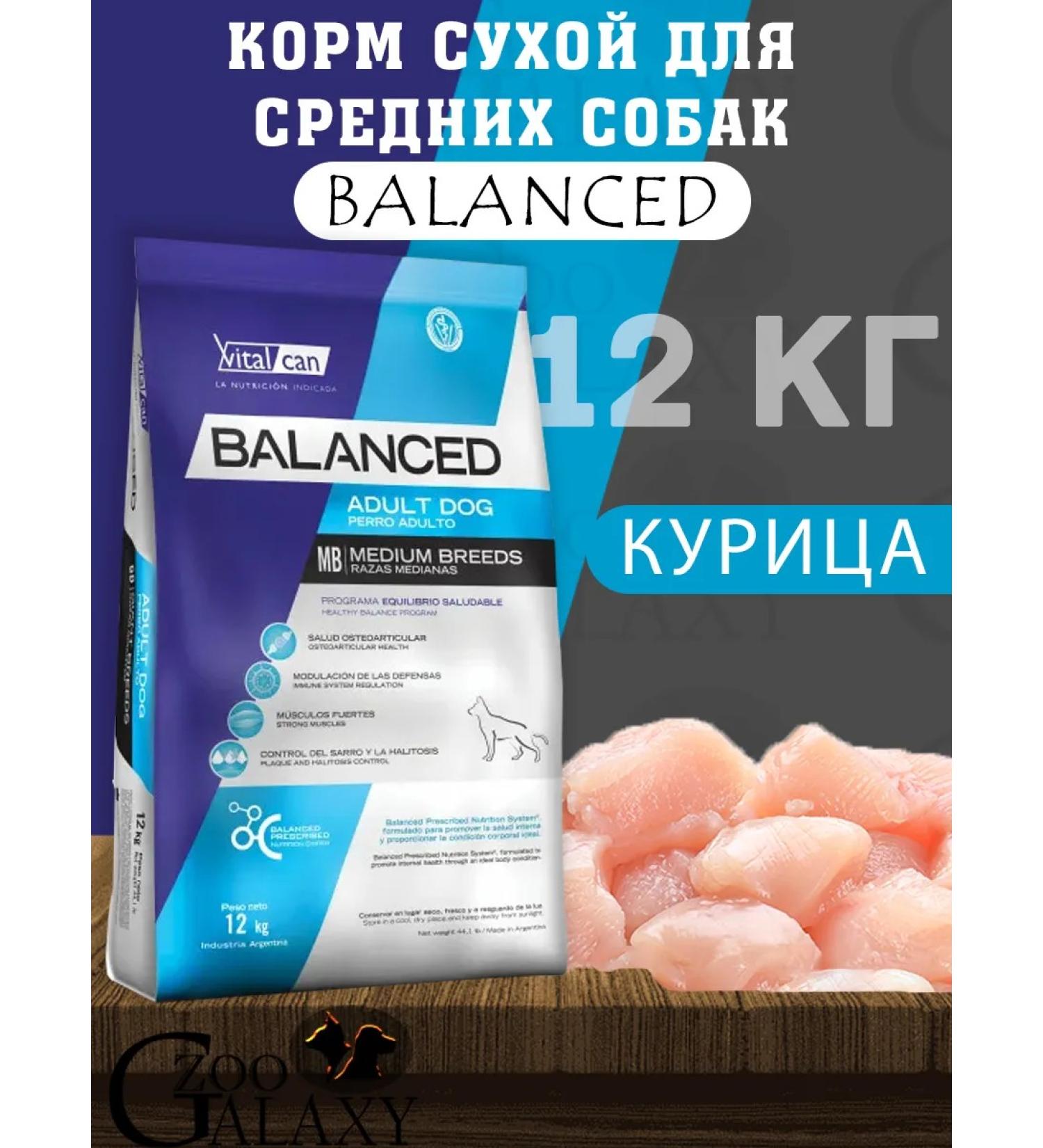 Vitalcan Balanced Dog Adult food for medium -sized dogs 12 kg