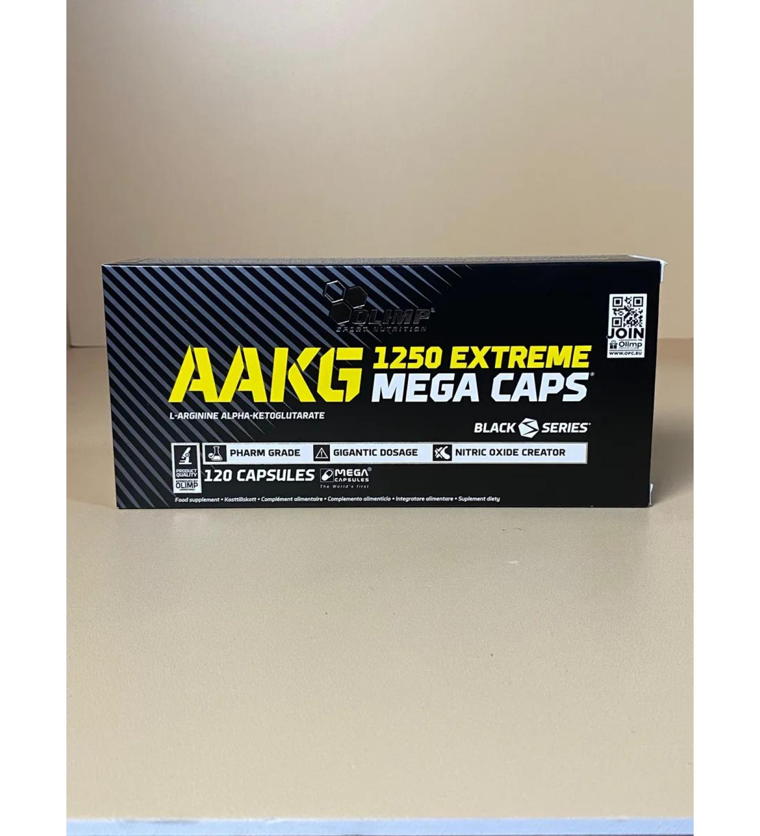 Olimp Nutrition Arginine amino acids Aakg Mega Caps 1250 120 capsules - Buy Online on GoSupps.com